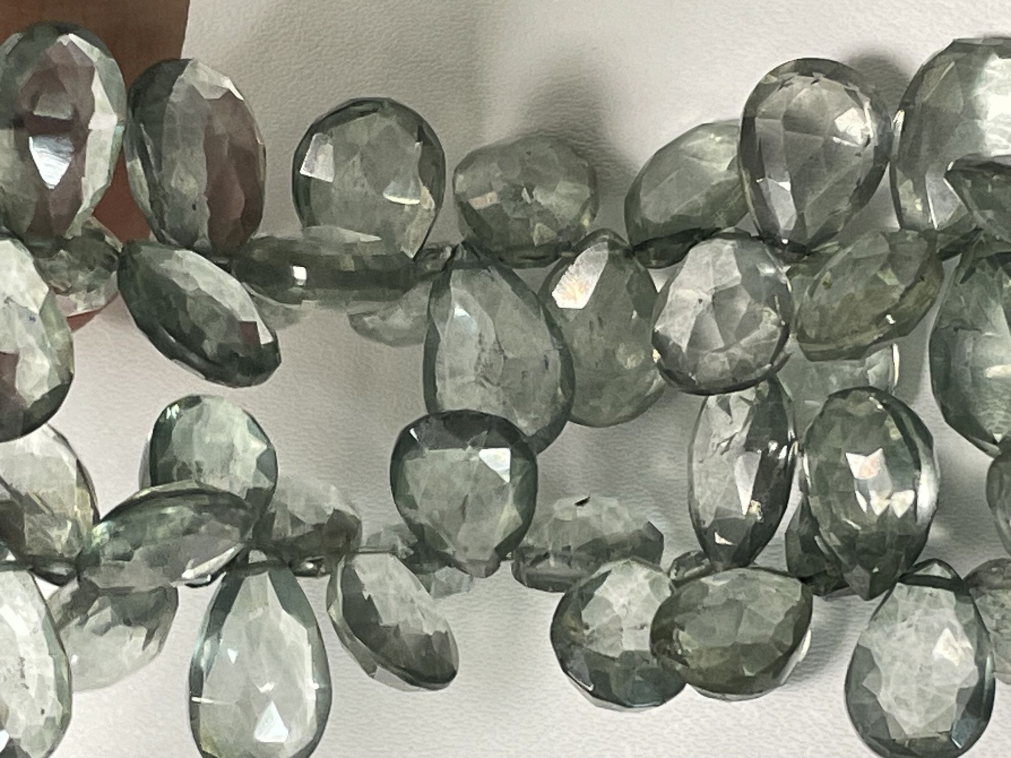Green Mystic Quartz Pear Faceted