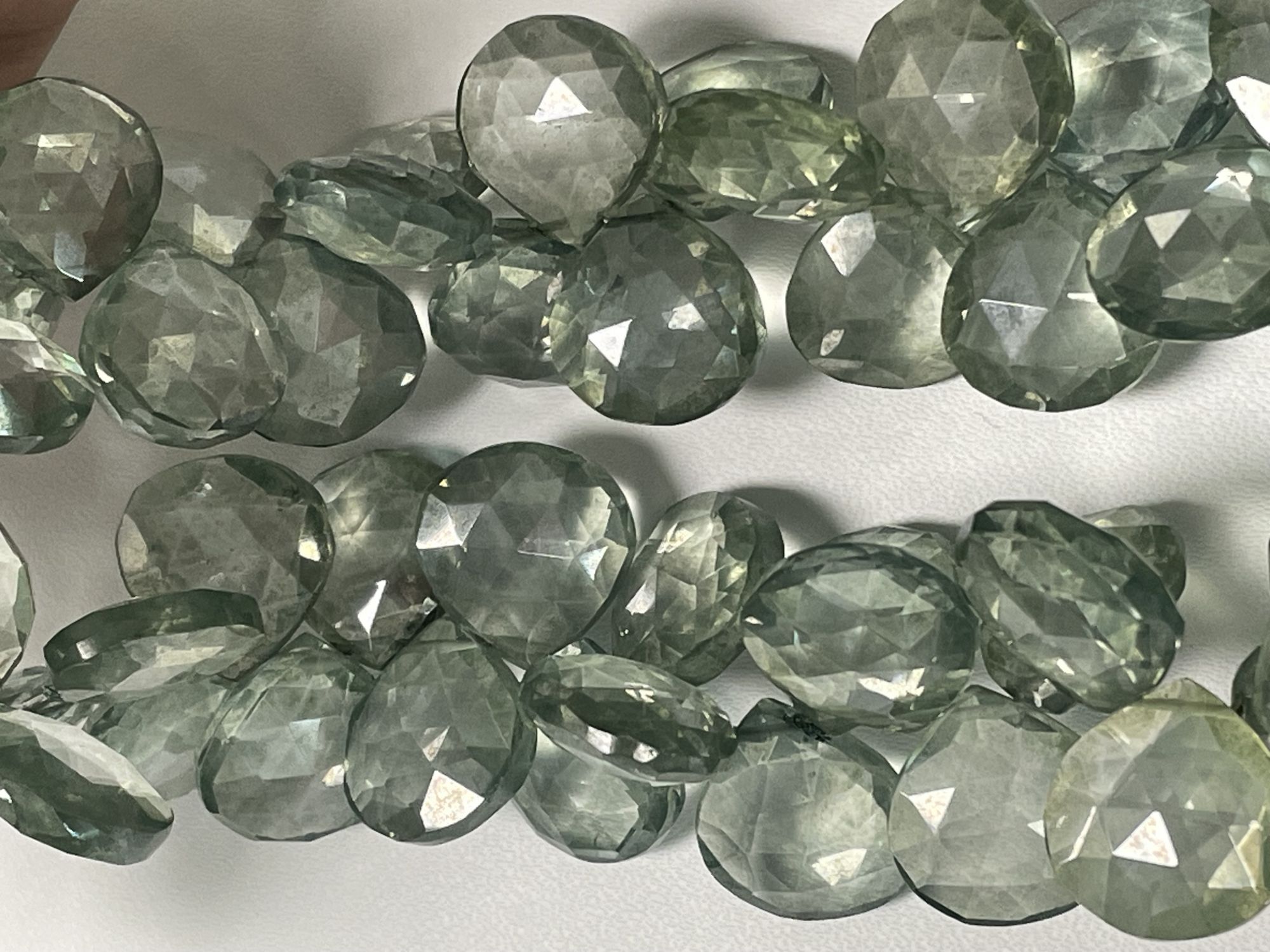 Green Mystic Quartz Heart Faceted