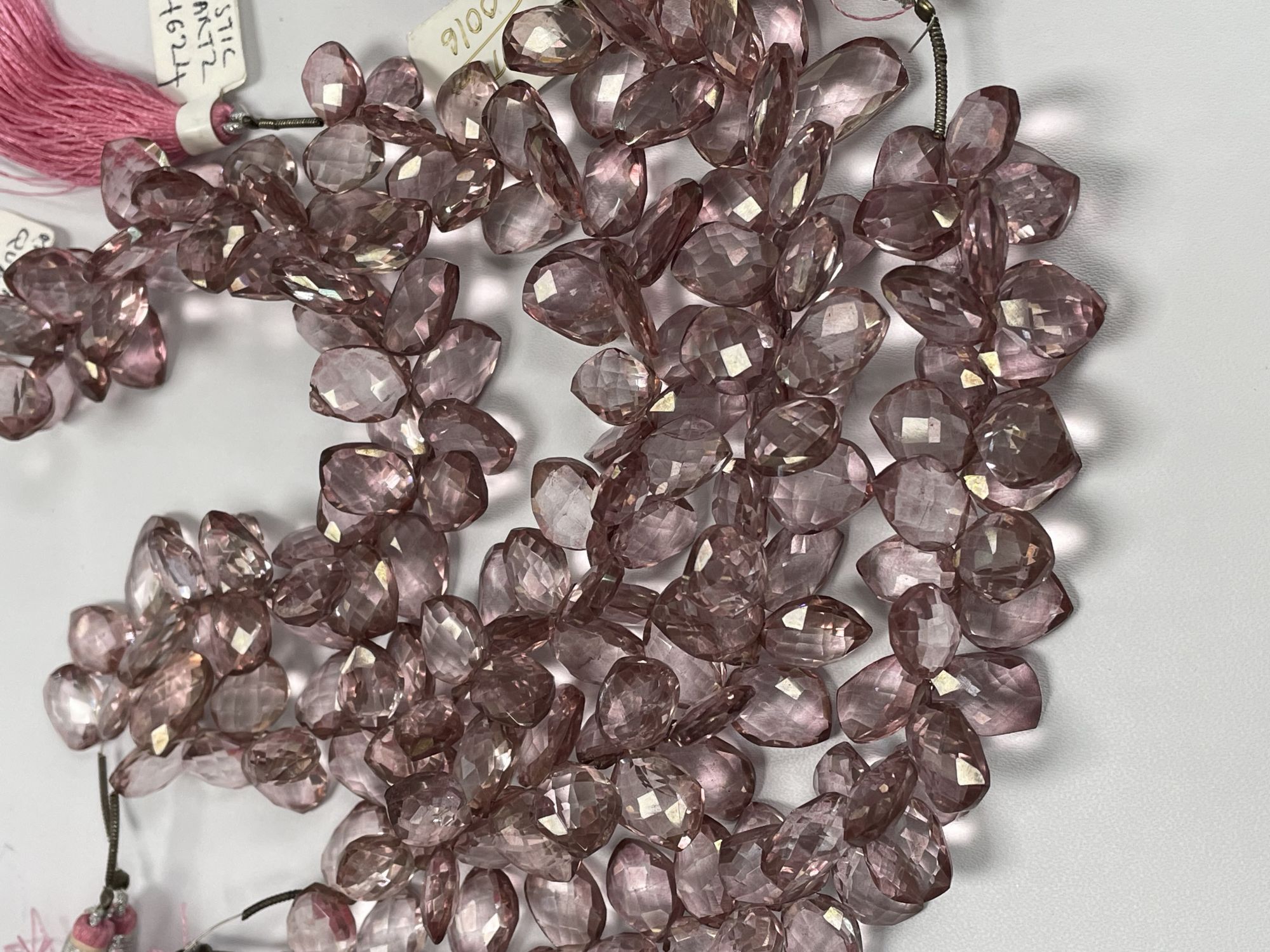 Pink Mystic Quartz Leaf Faceted