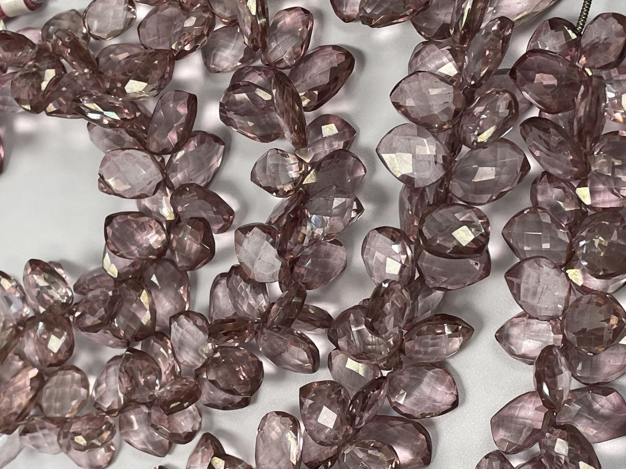 Pink Mystic Quartz Leaf Faceted