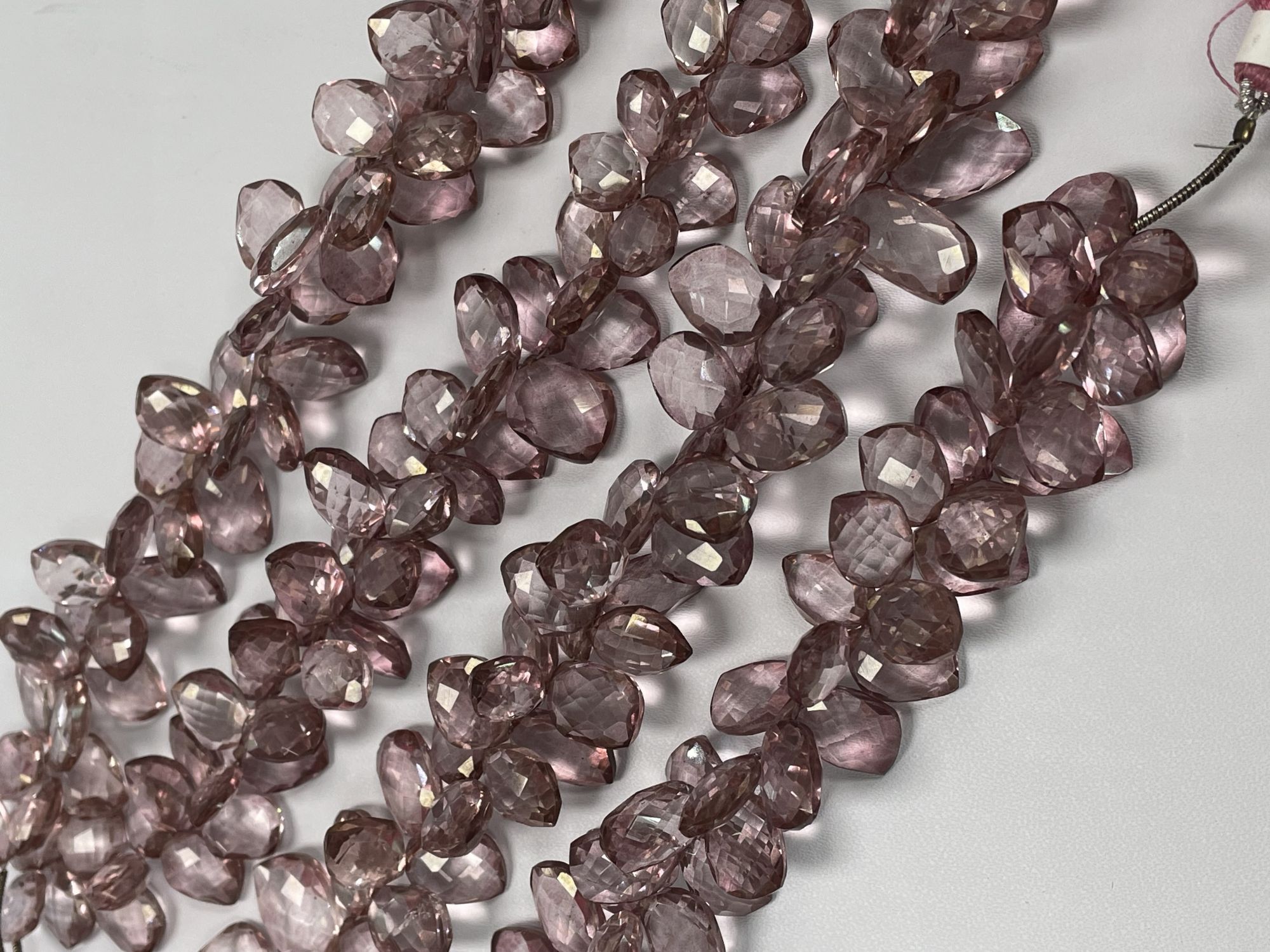 Pink Mystic Quartz Leaf Faceted