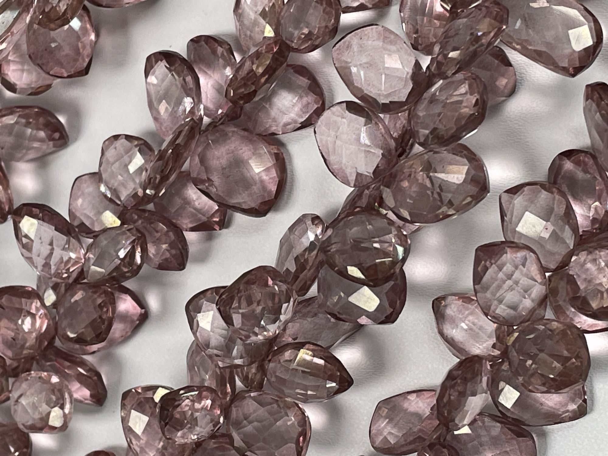 Pink Mystic Quartz Leaf Faceted