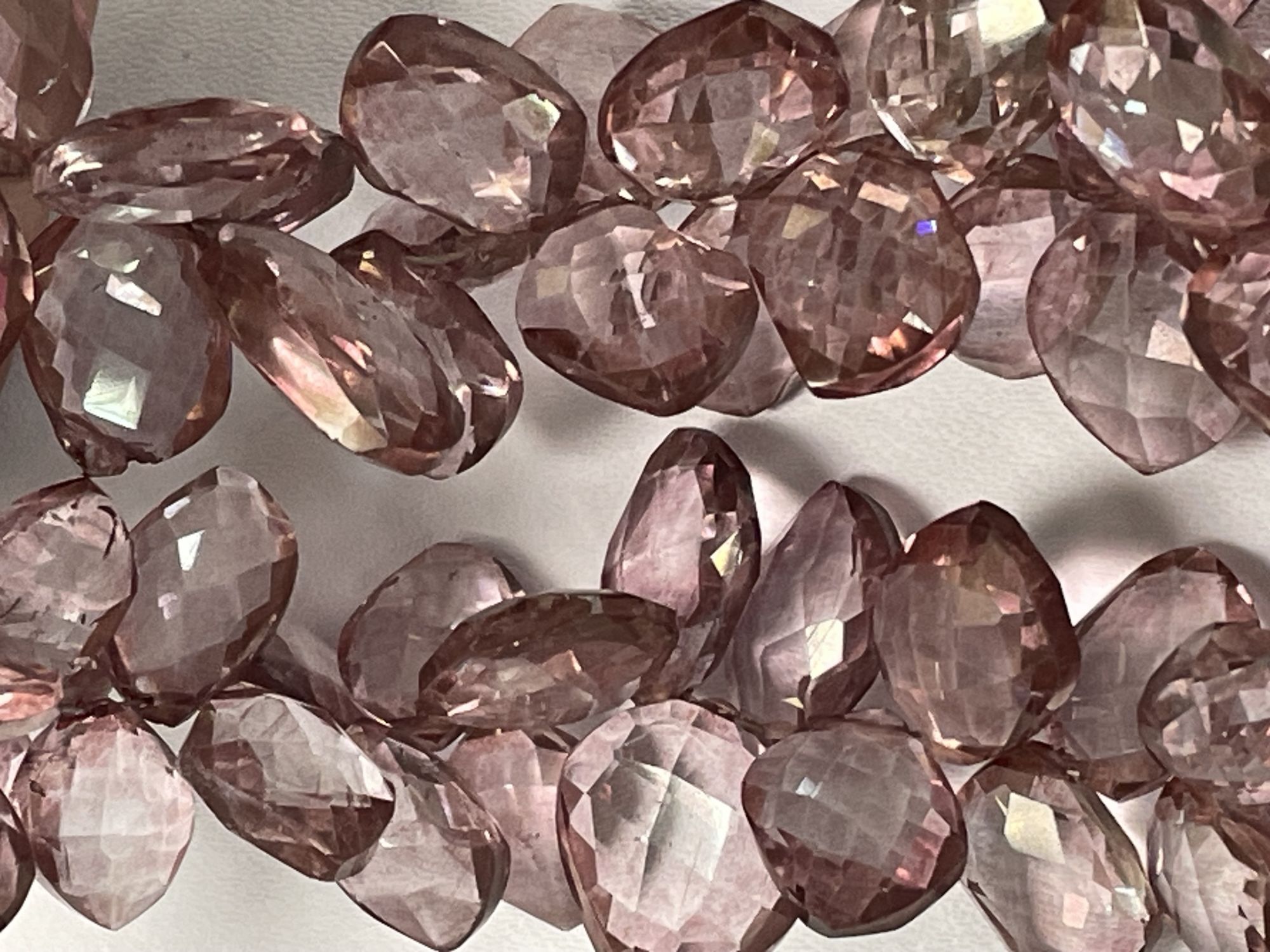 Pink Mystic Quartz Leaf Faceted