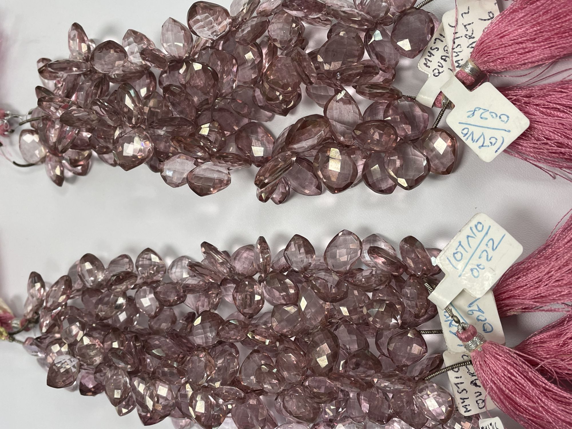 Pink Mystic Quartz Leaf Faceted