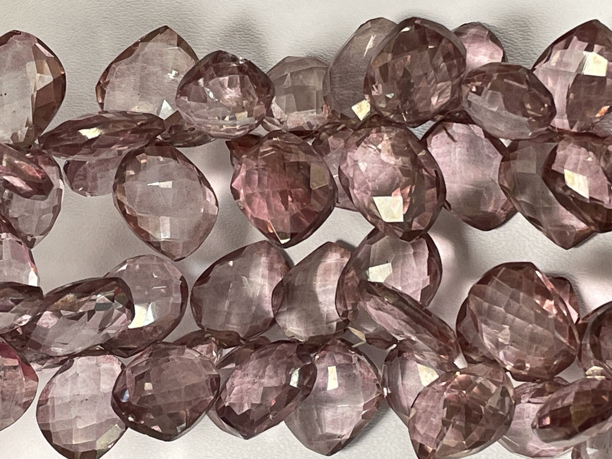 Pink Mystic Quartz Leaf Faceted