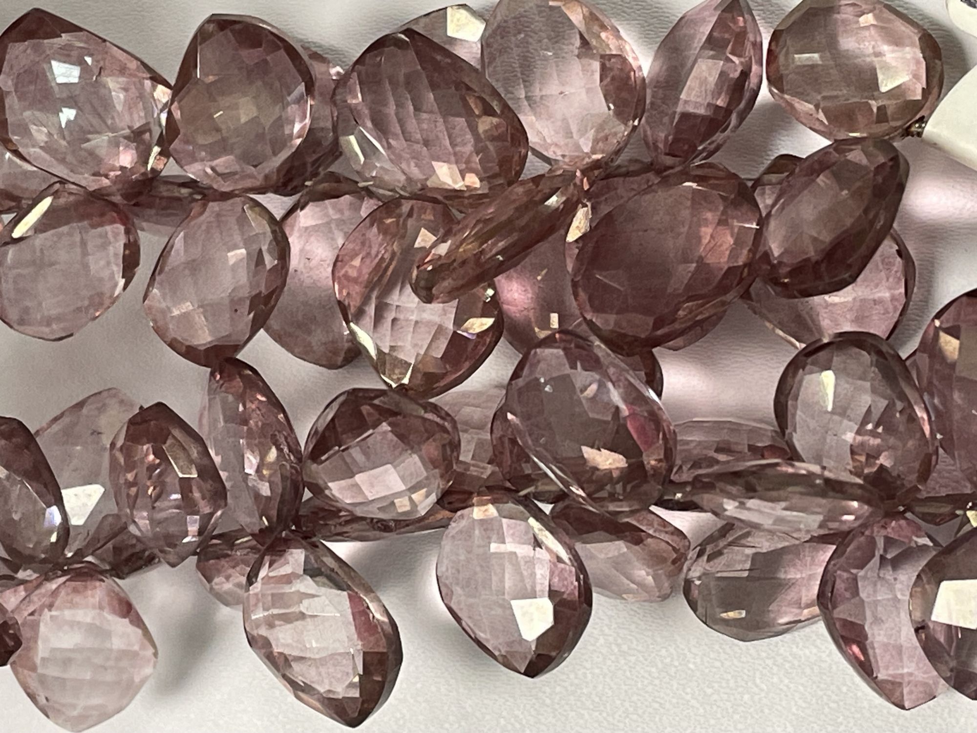 Pink Mystic Quartz Leaf Faceted