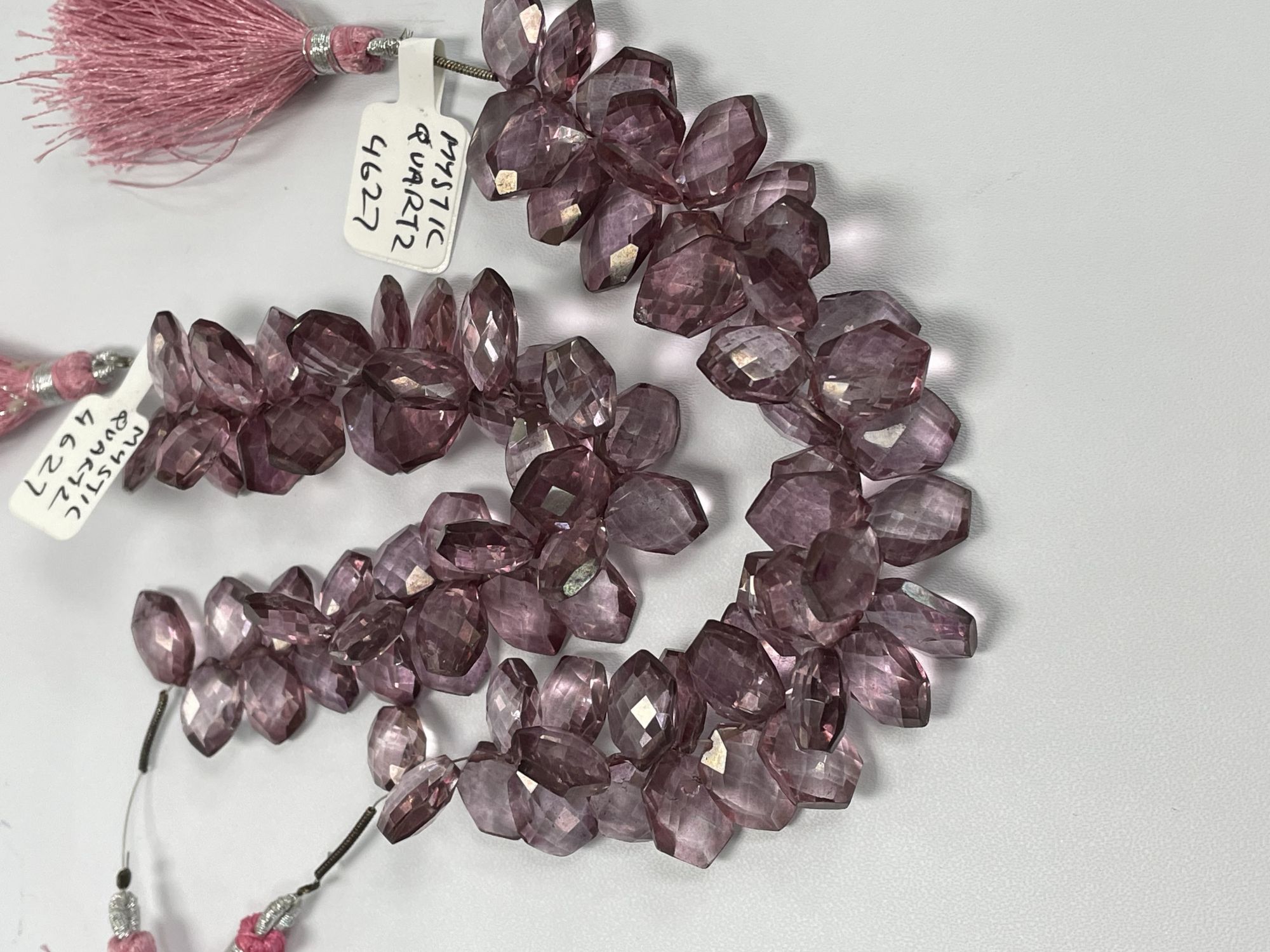 Pink Mystic Quartz Hexagon Faceted