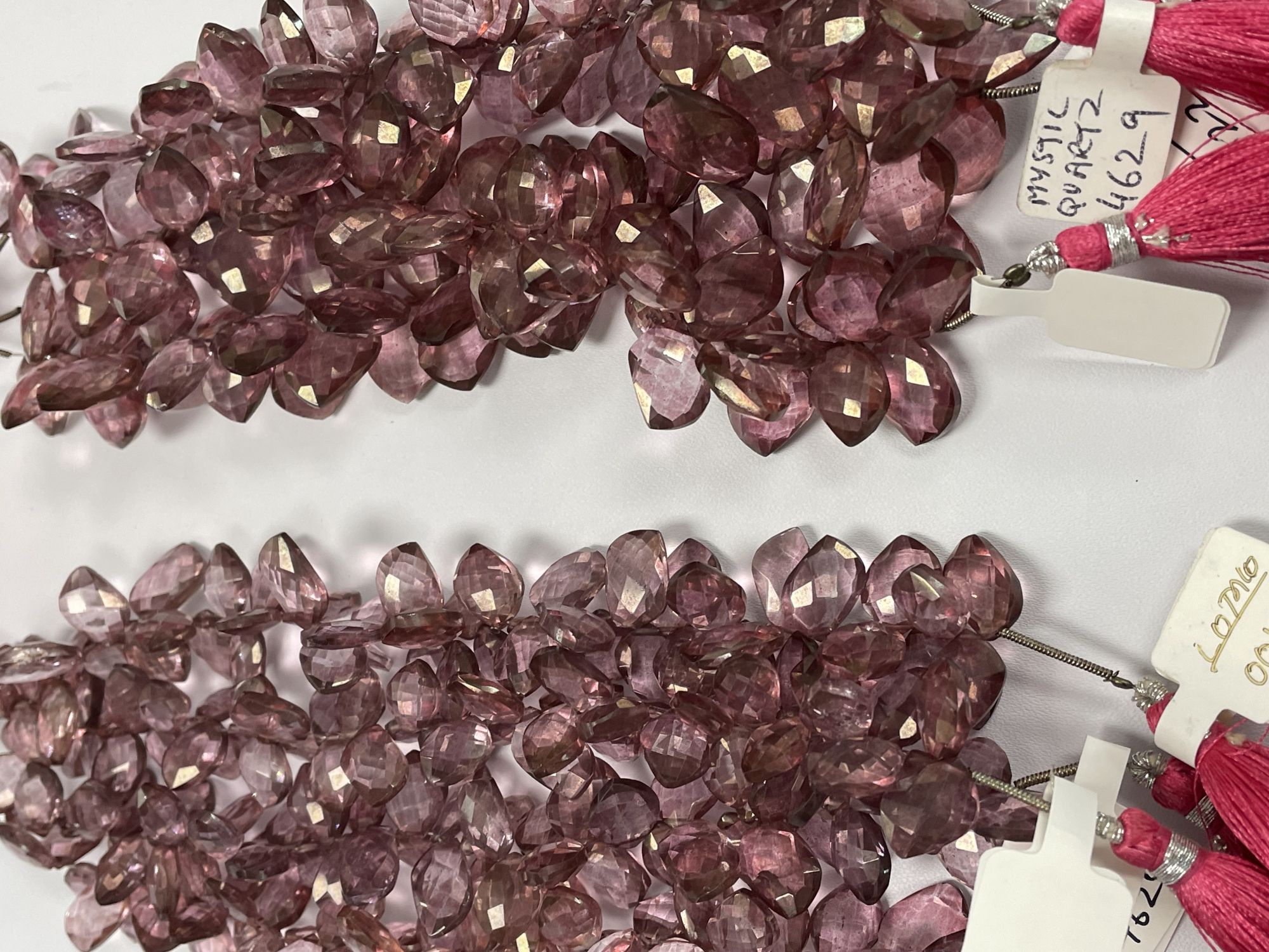 Pink Mystic Quartz Leaf Faceted