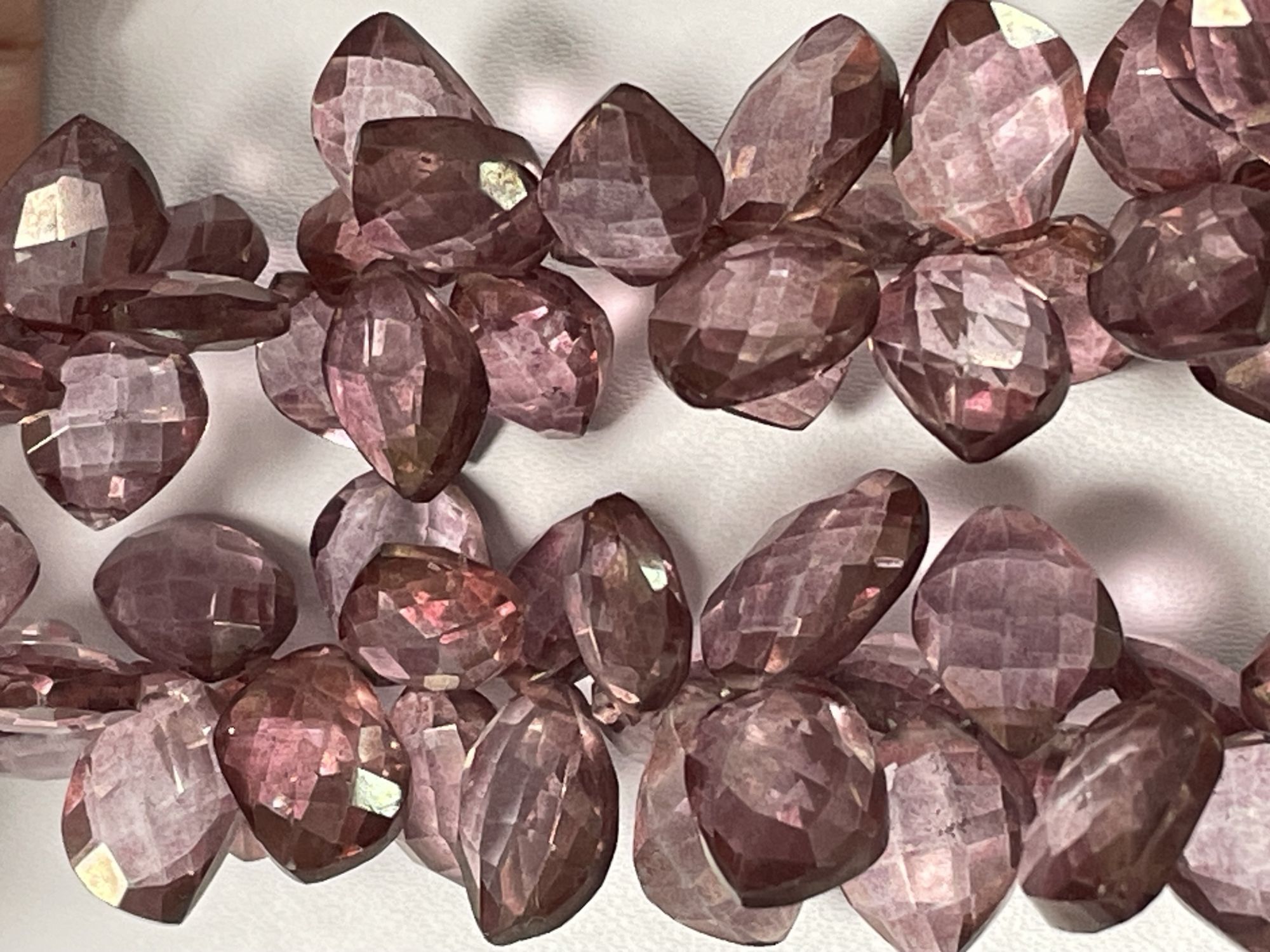 Pink Mystic Quartz Leaf Faceted