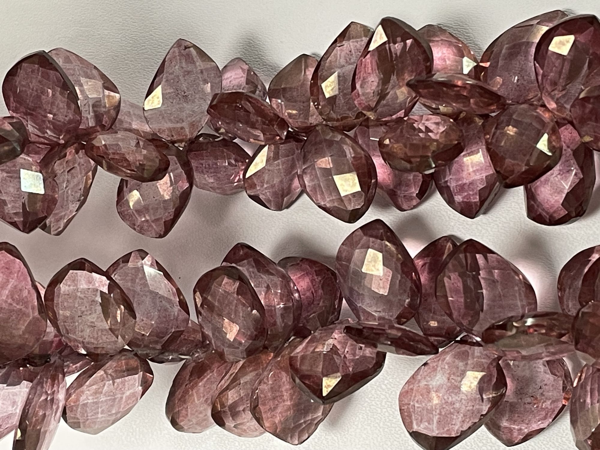 Pink Mystic Quartz Leaf Faceted