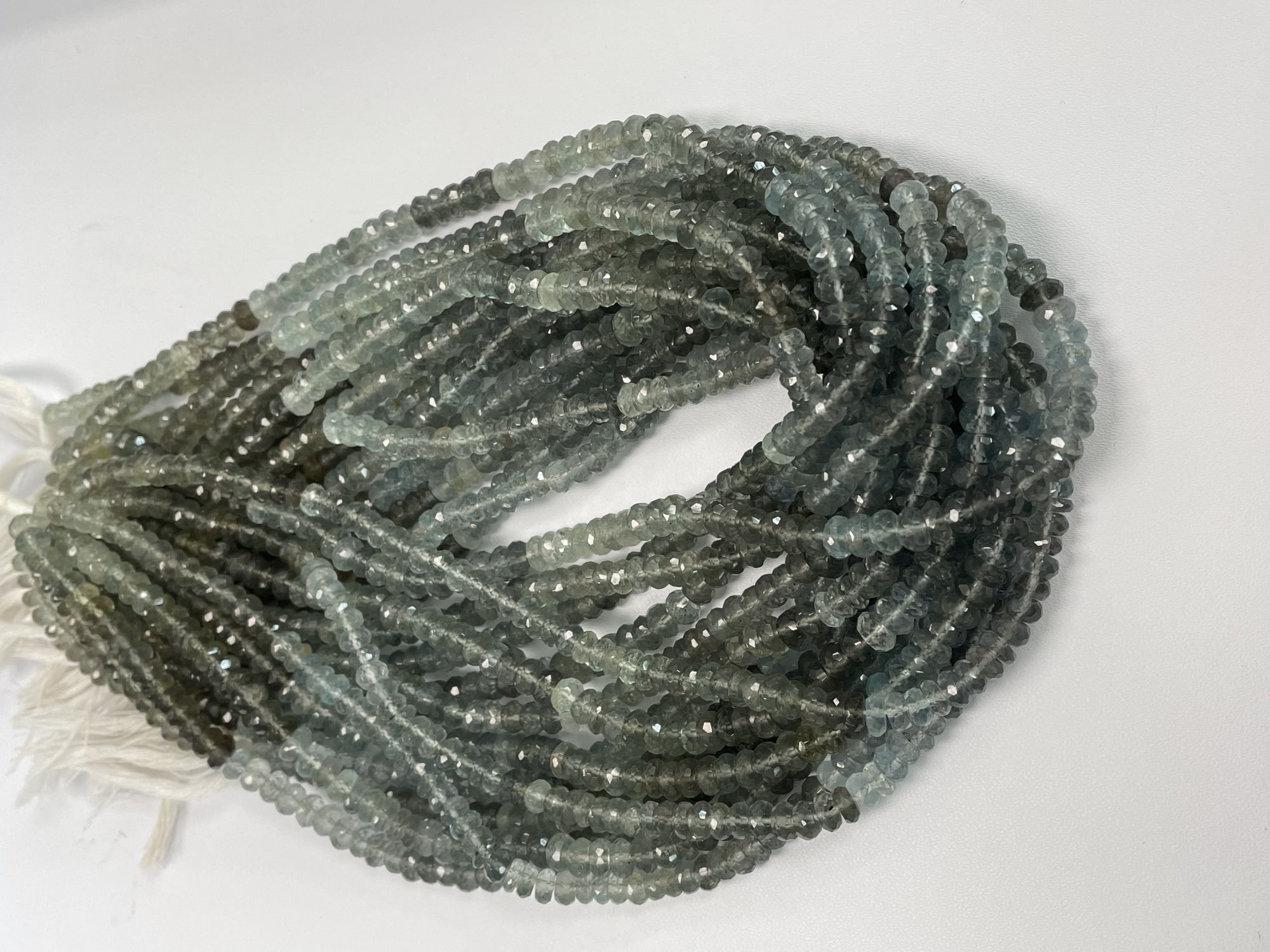 Shaded Moss Aquamarine Rondelle Faceted