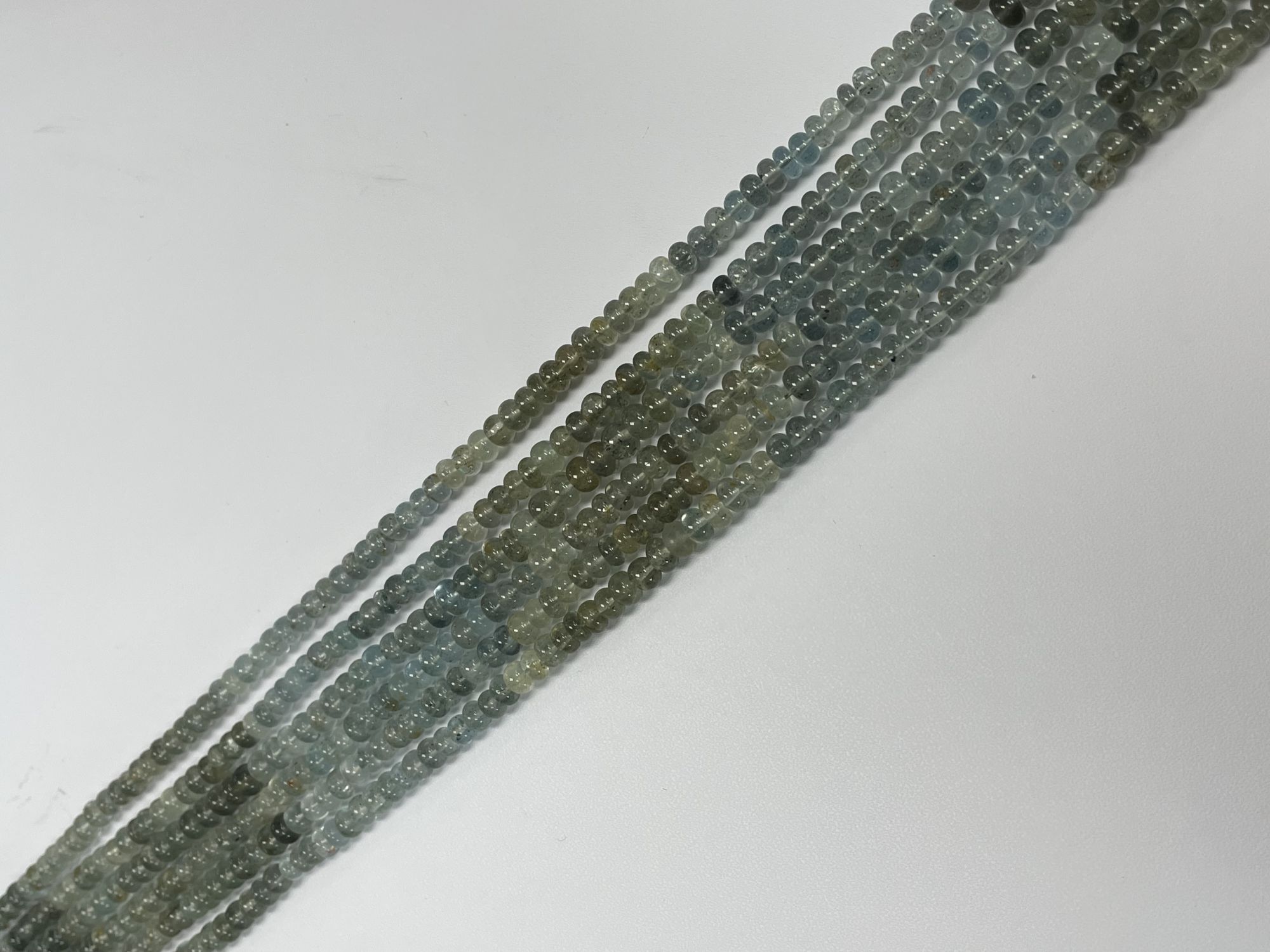 Moss Aquamarine Rondelle Smooth