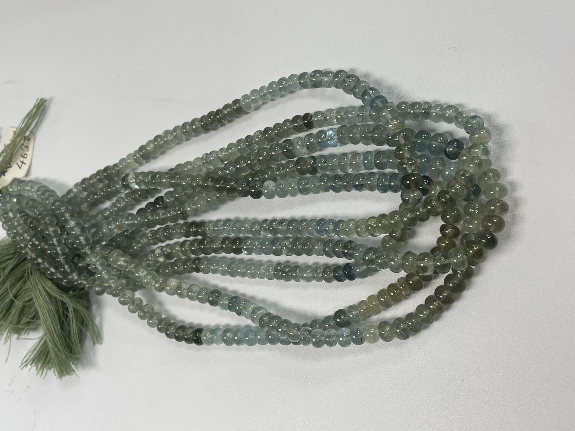 Moss Aquamarine Rondelle Smooth