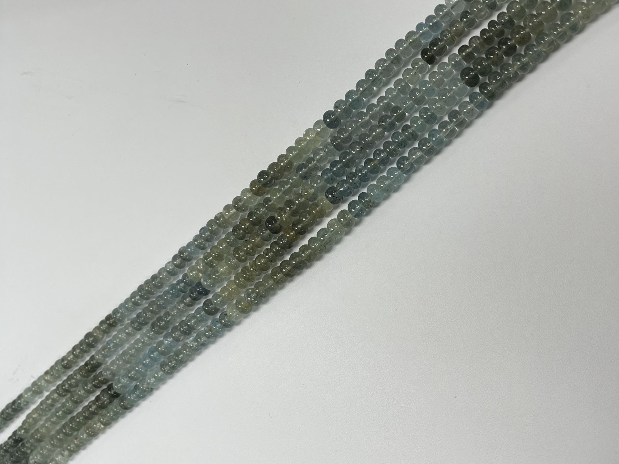 Moss Aquamarine Rondelle Smooth