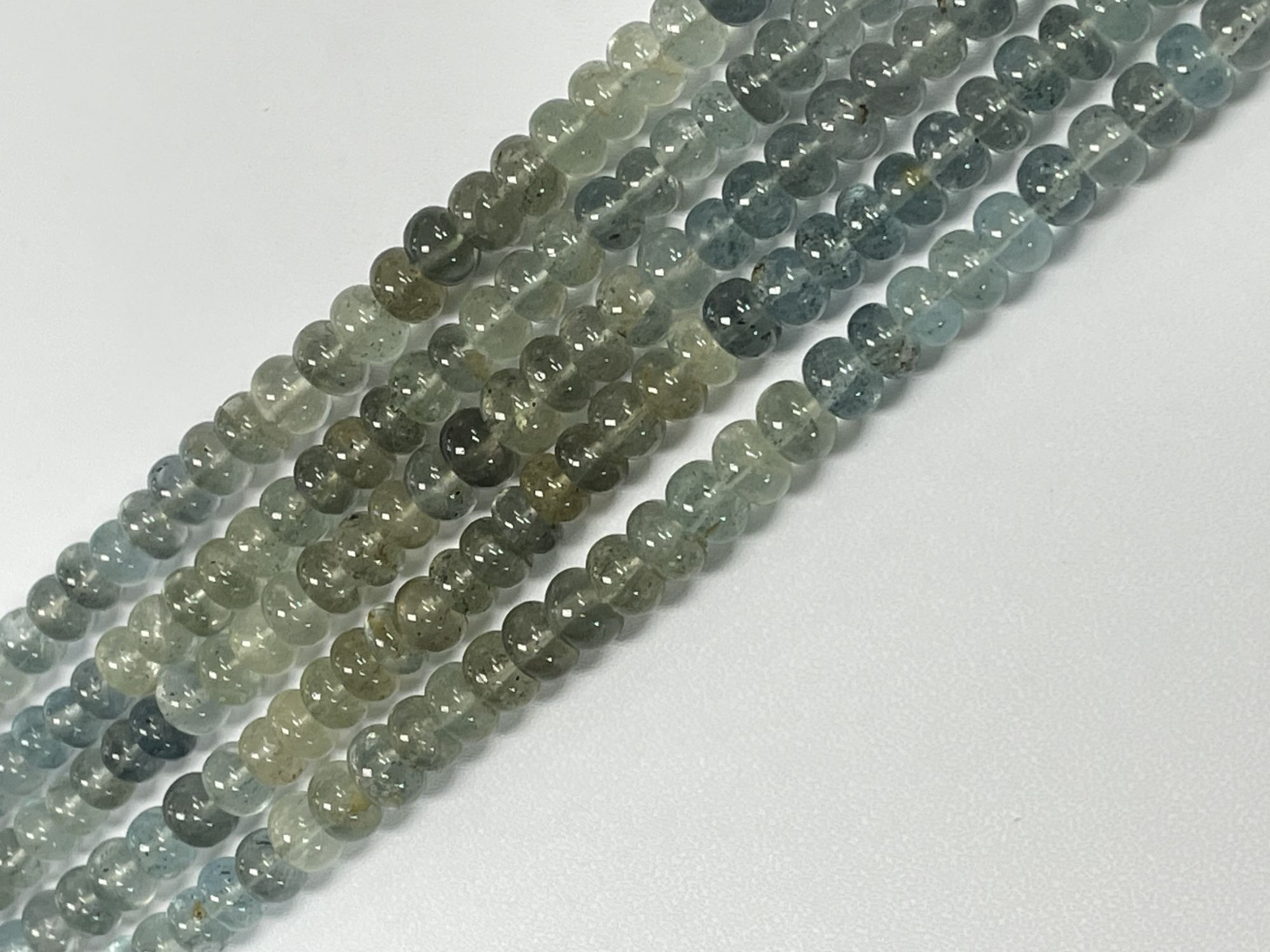 Moss Aquamarine Rondelle Smooth
