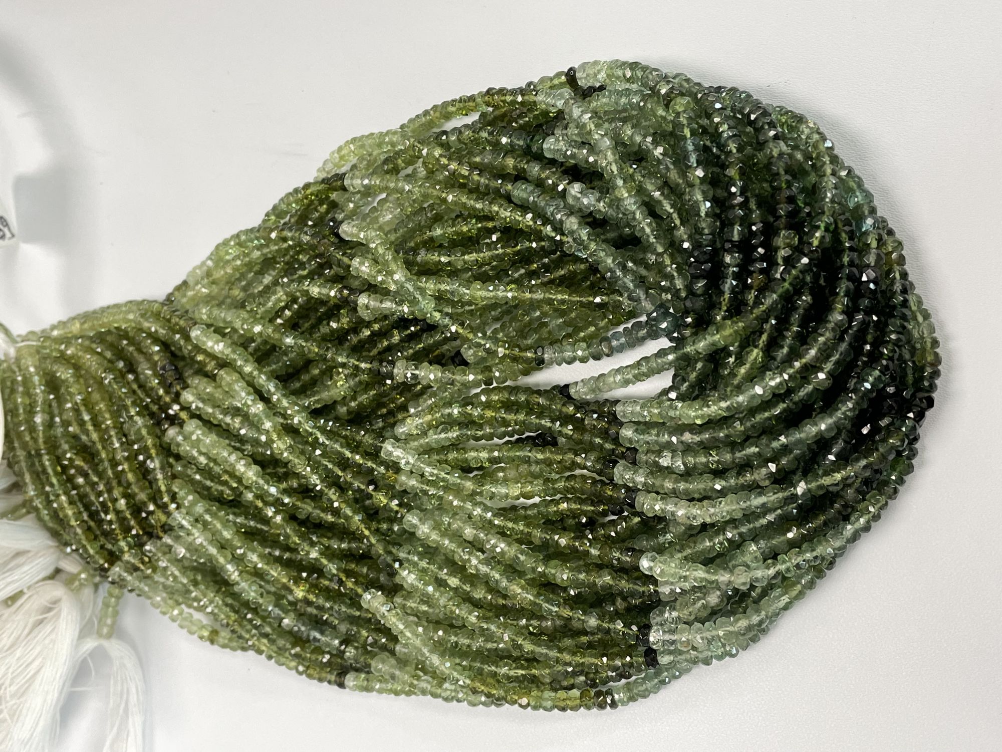 Shaded Green Tourmaline Rondelle Faceted