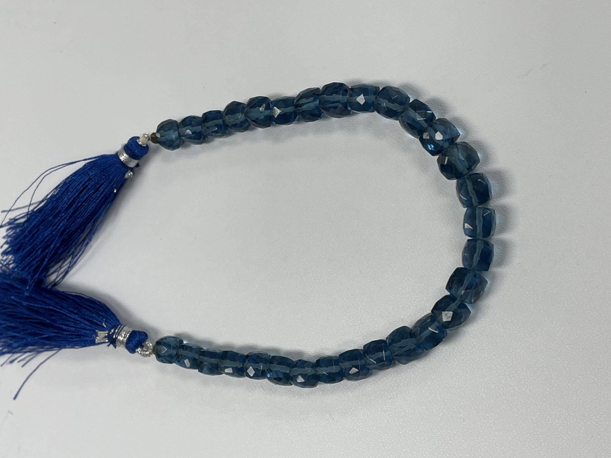 Blue Hydro Quartz Cube Faceted