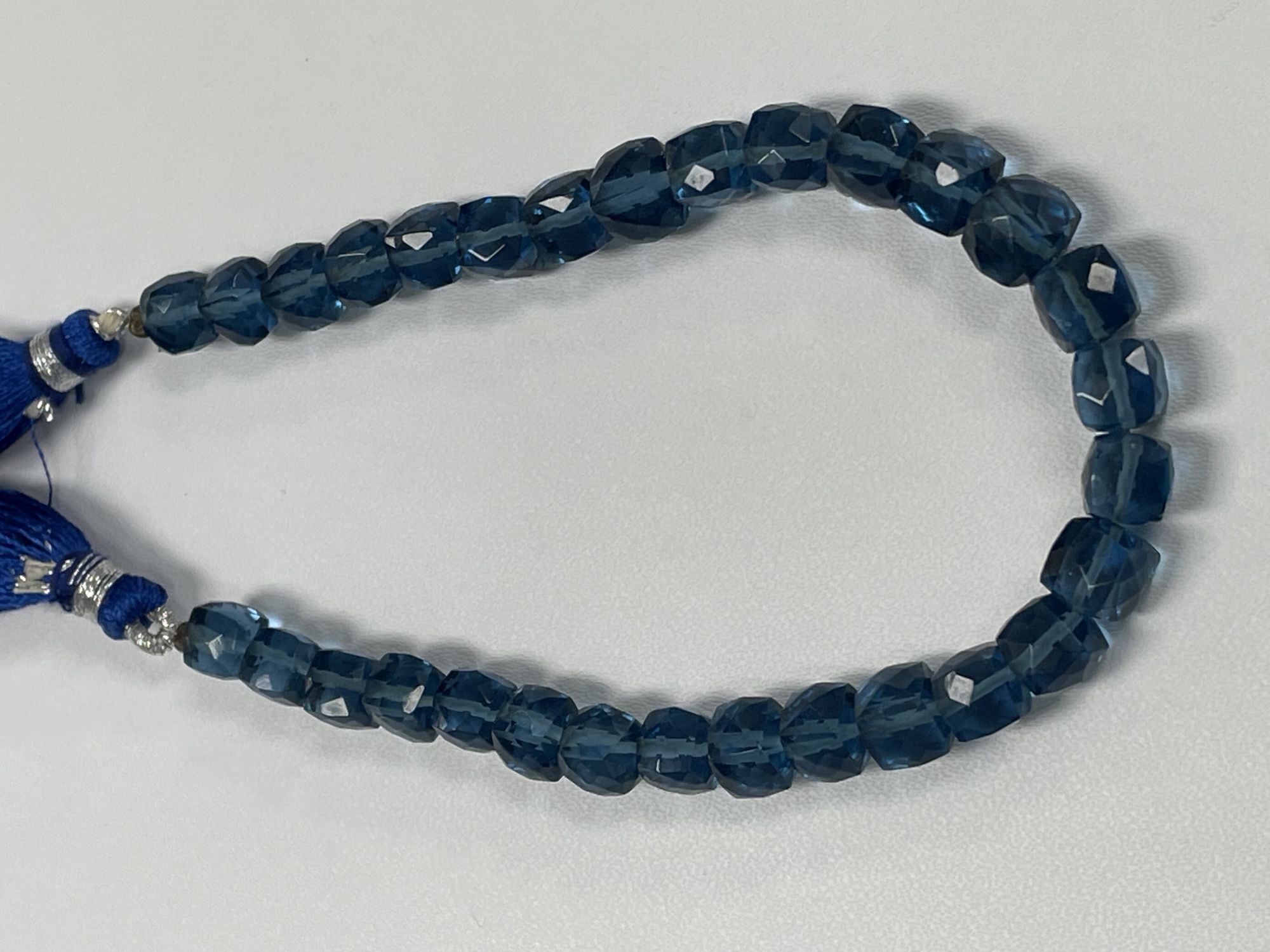 Blue Hydro Quartz Cube Faceted