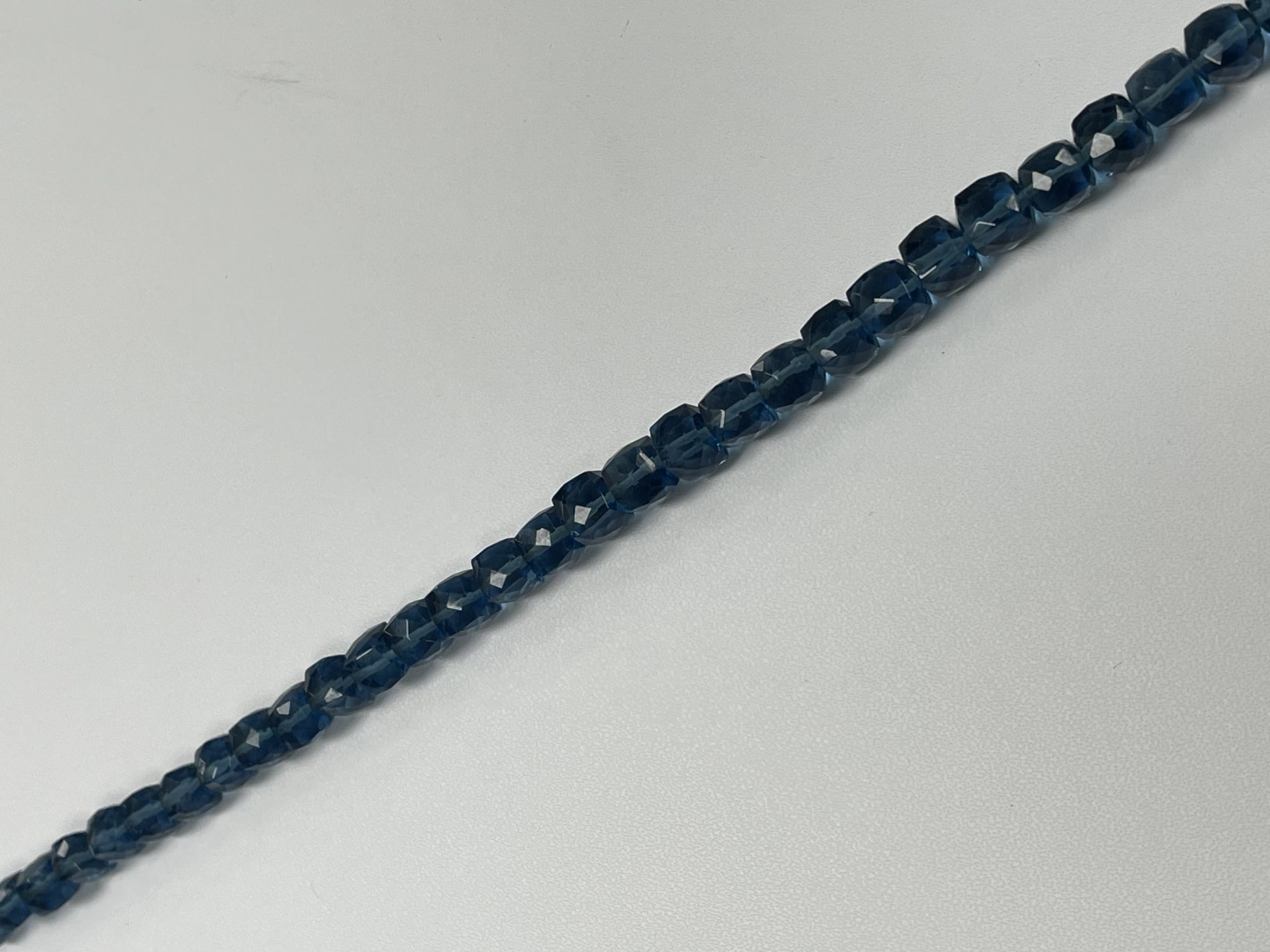 Blue Hydro Quartz Cube Faceted