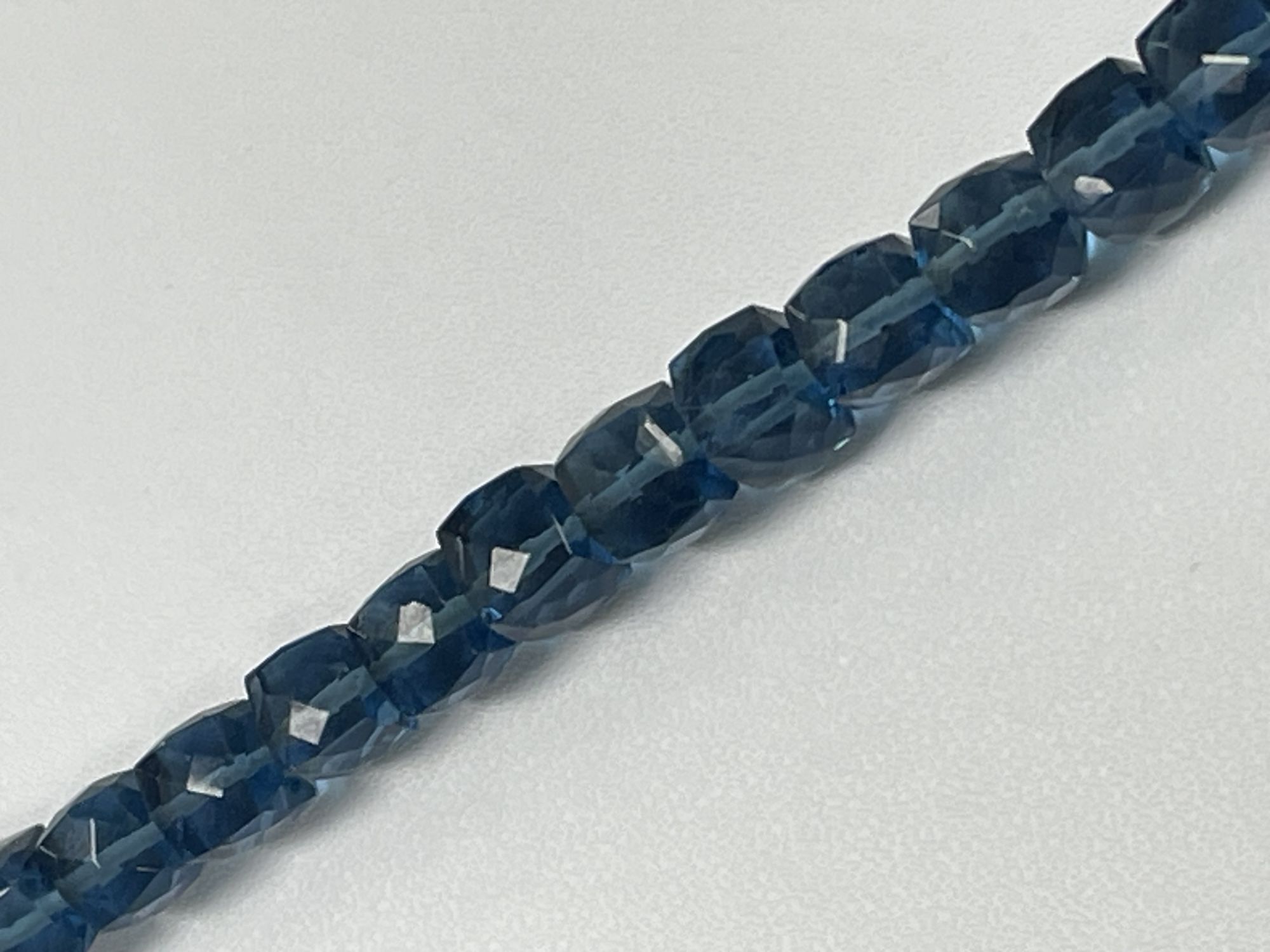 Blue Hydro Quartz Cube Faceted