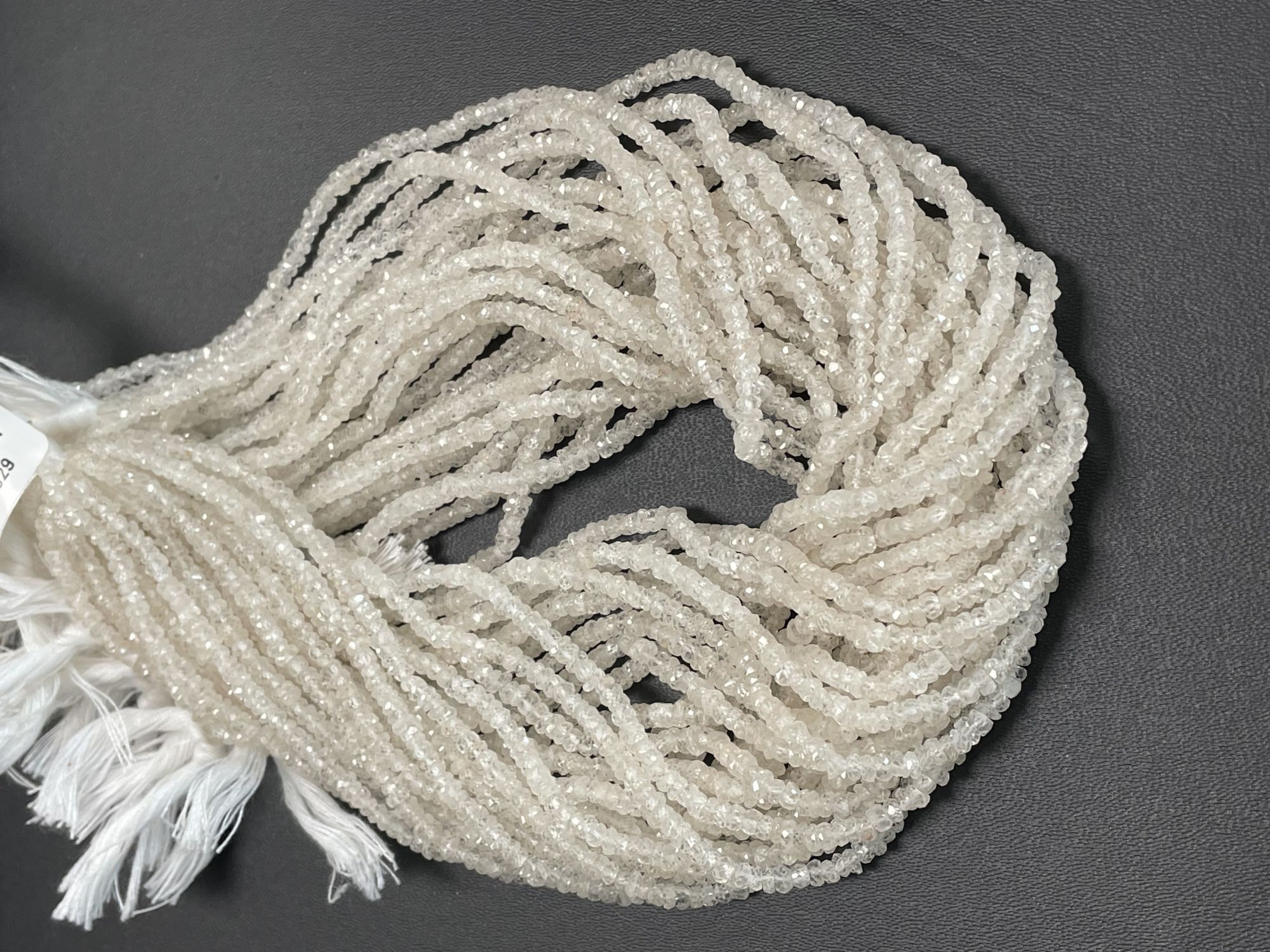 White Zircon Rondelle Faceted