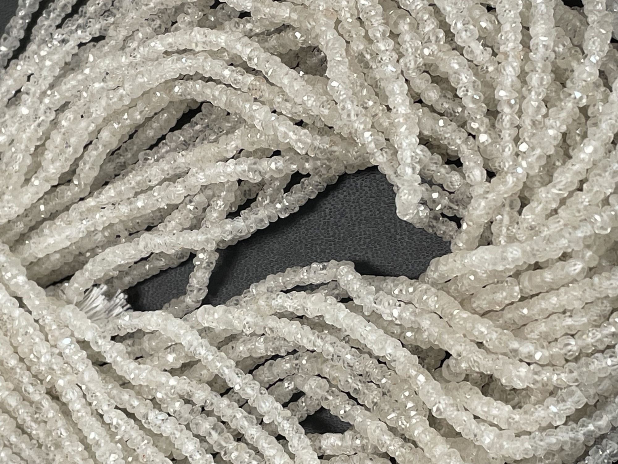 White Zircon Rondelle Faceted