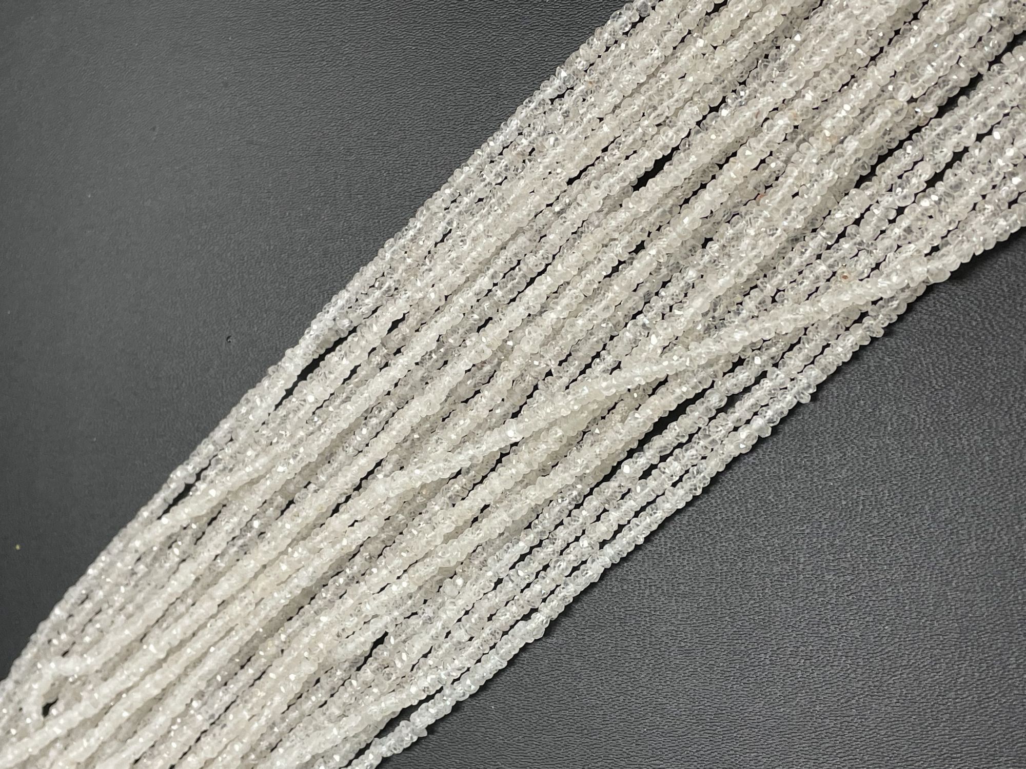 White Zircon Rondelle Faceted