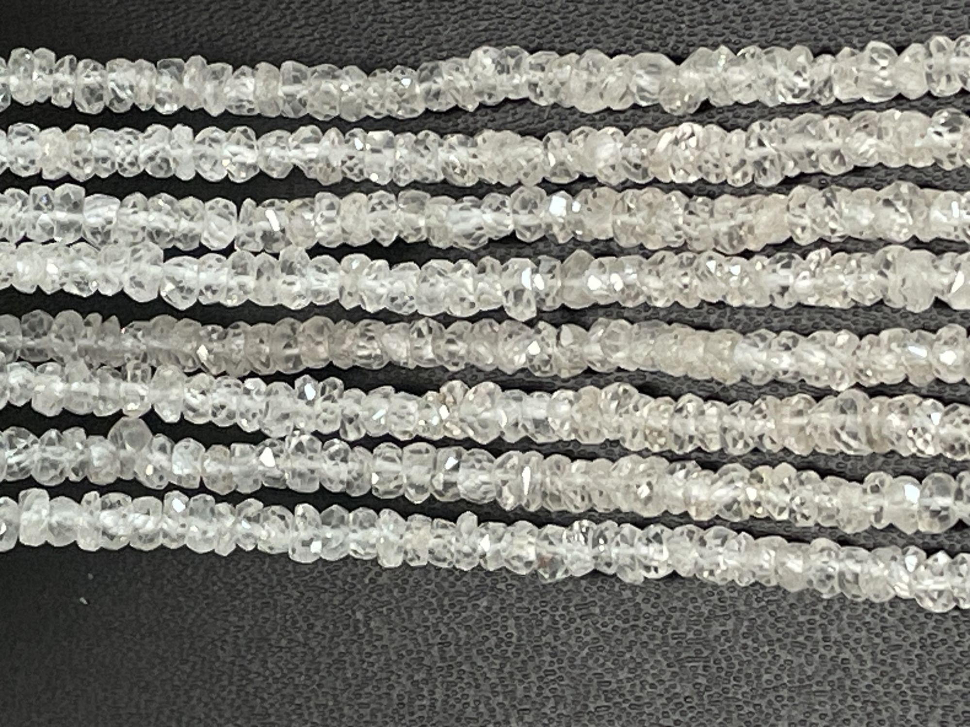White Zircon Rondelle Faceted