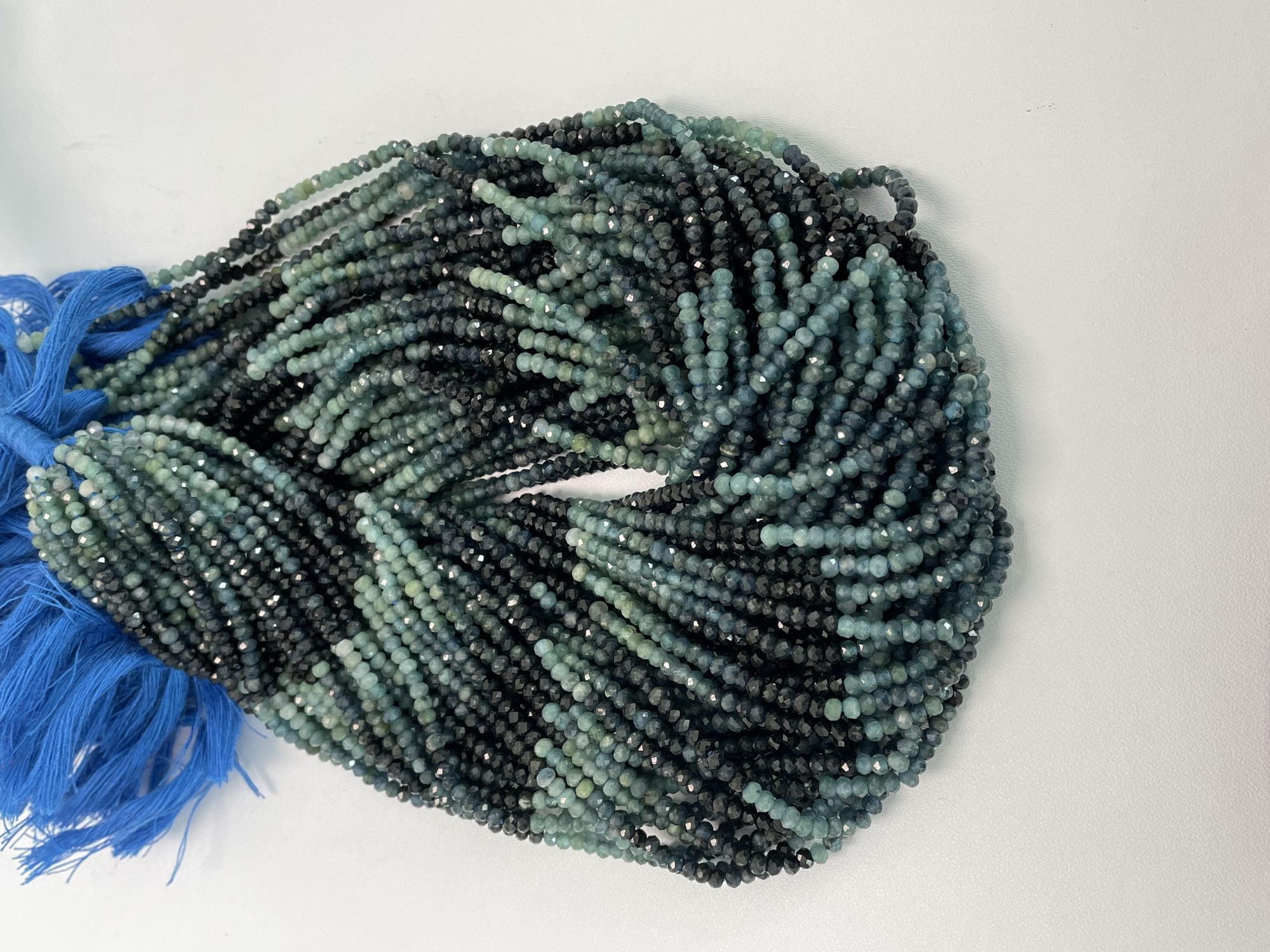 Tourmaline Blue Rondelles Faceted