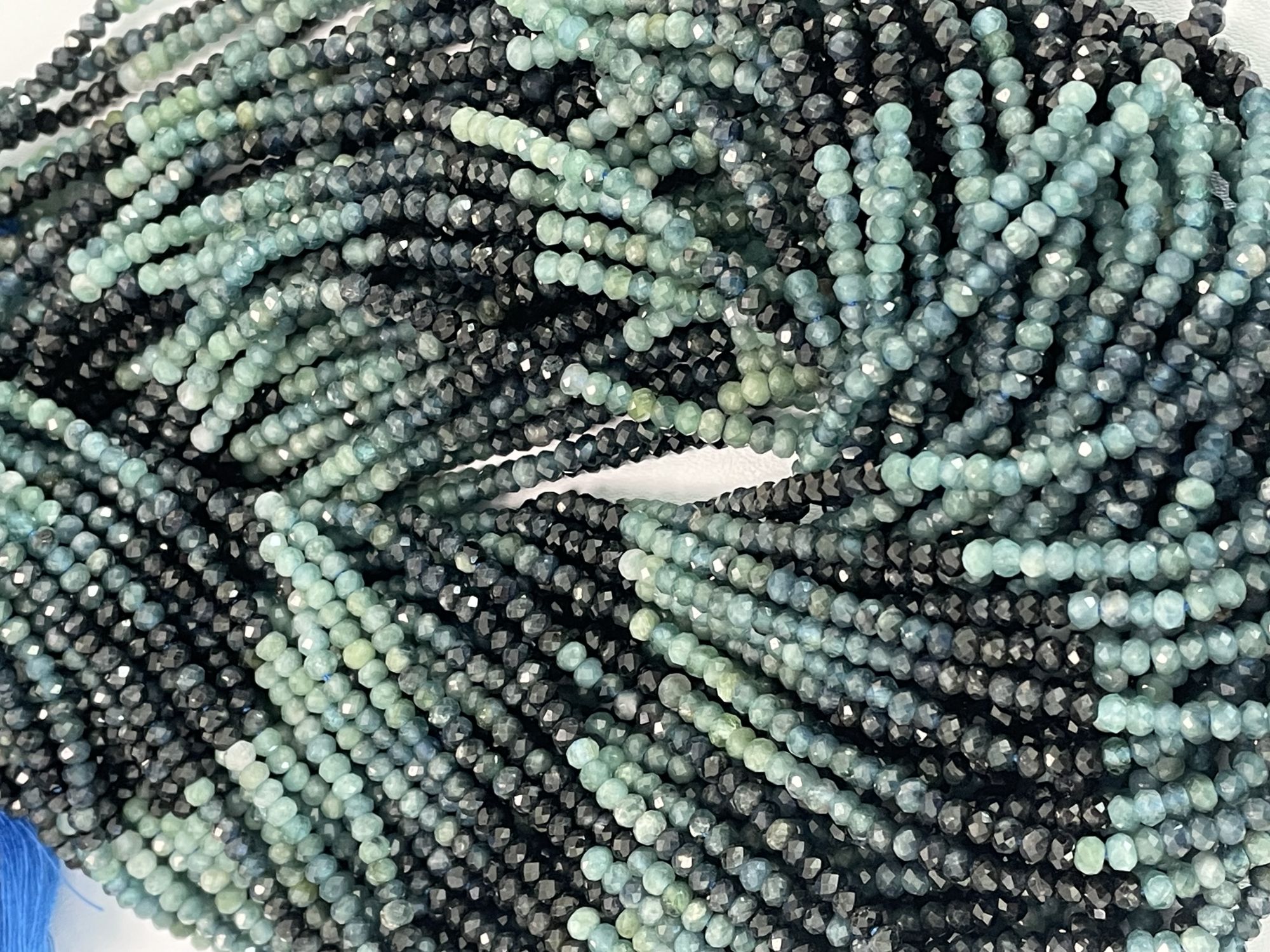 Tourmaline Blue Rondelles Faceted
