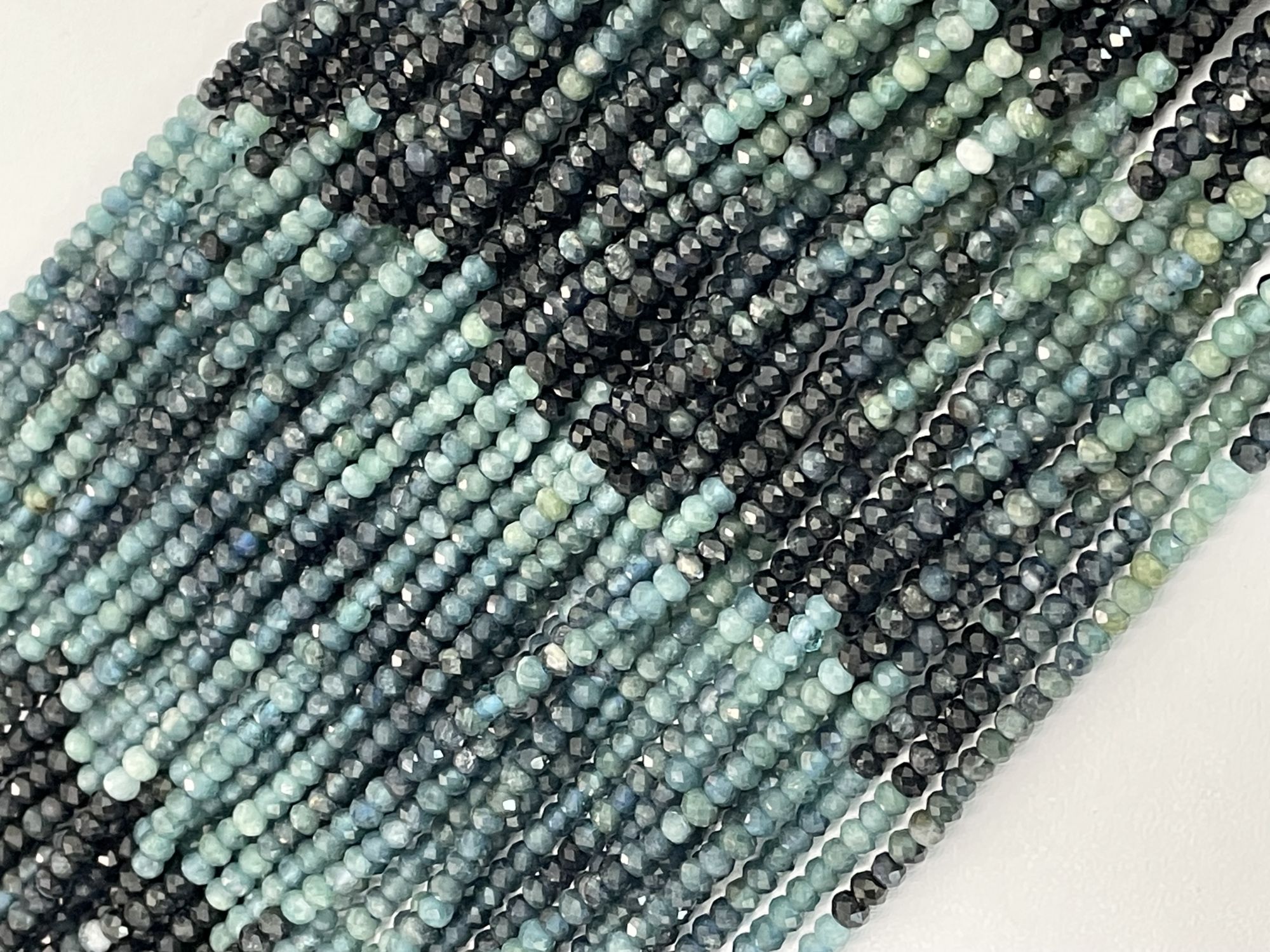 Tourmaline Blue Rondelles Faceted