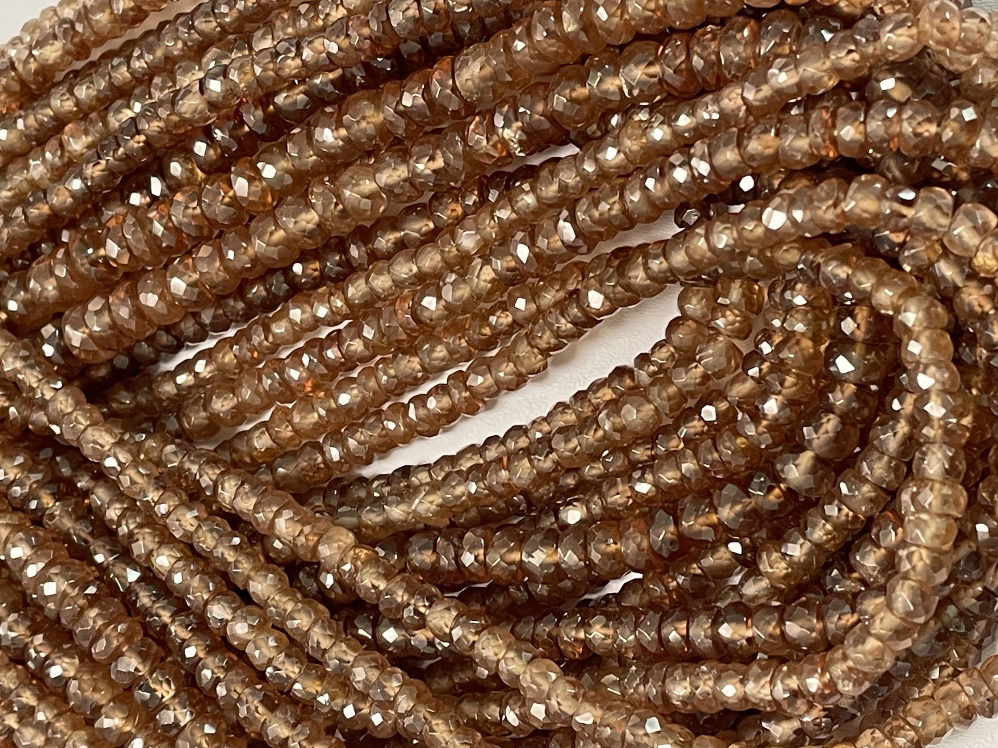 Brown Zircon Rondelle Faceted