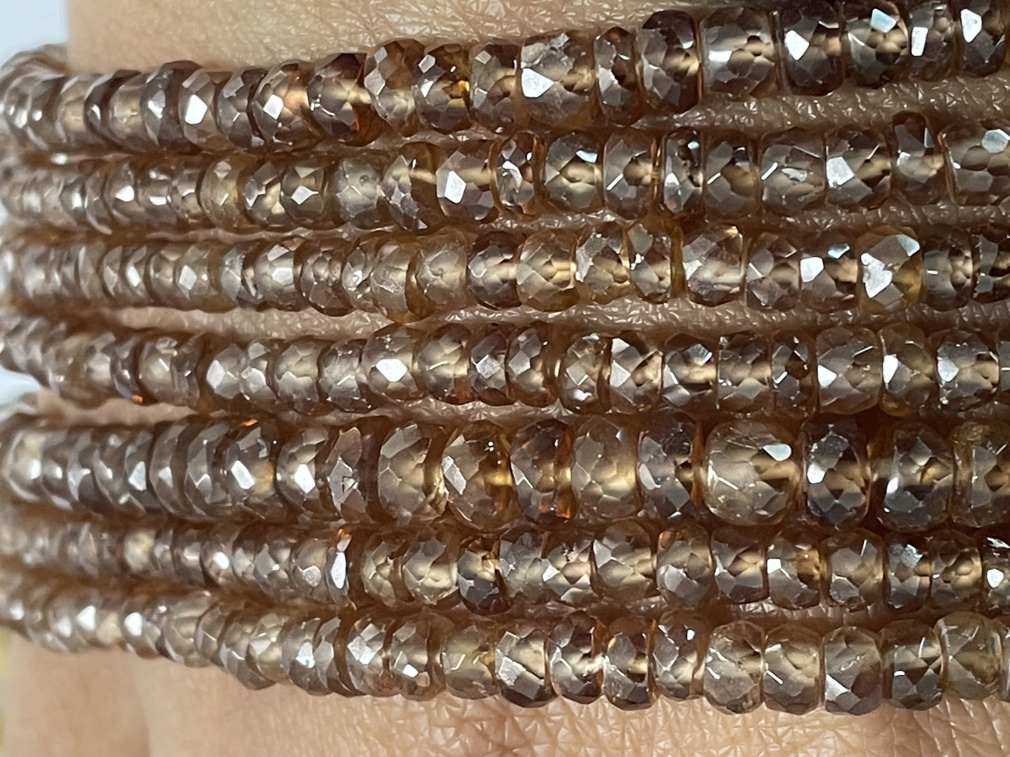Brown Zircon Rondelle Faceted
