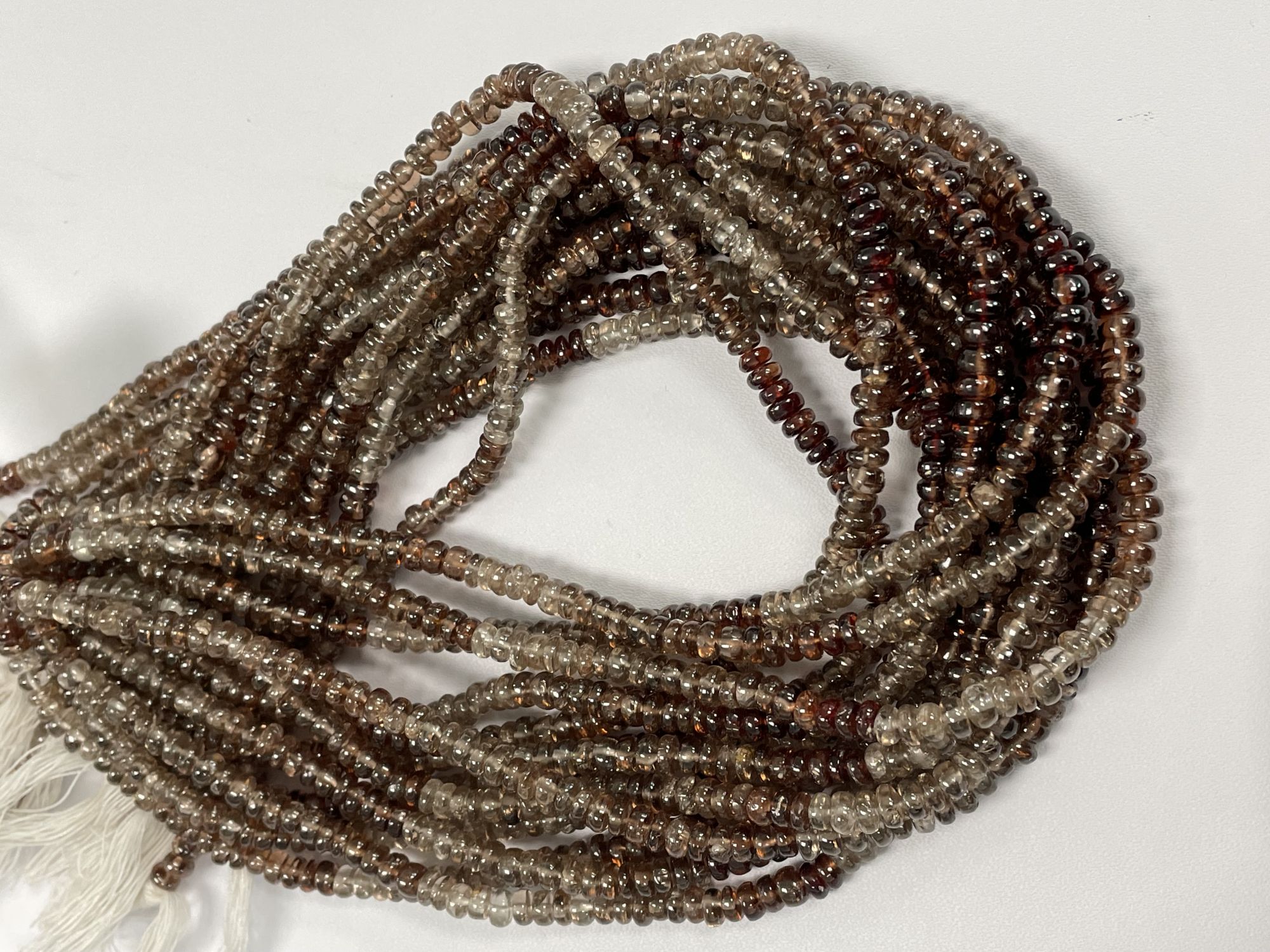 Shaded Brown Zircon Rondelle Smooth