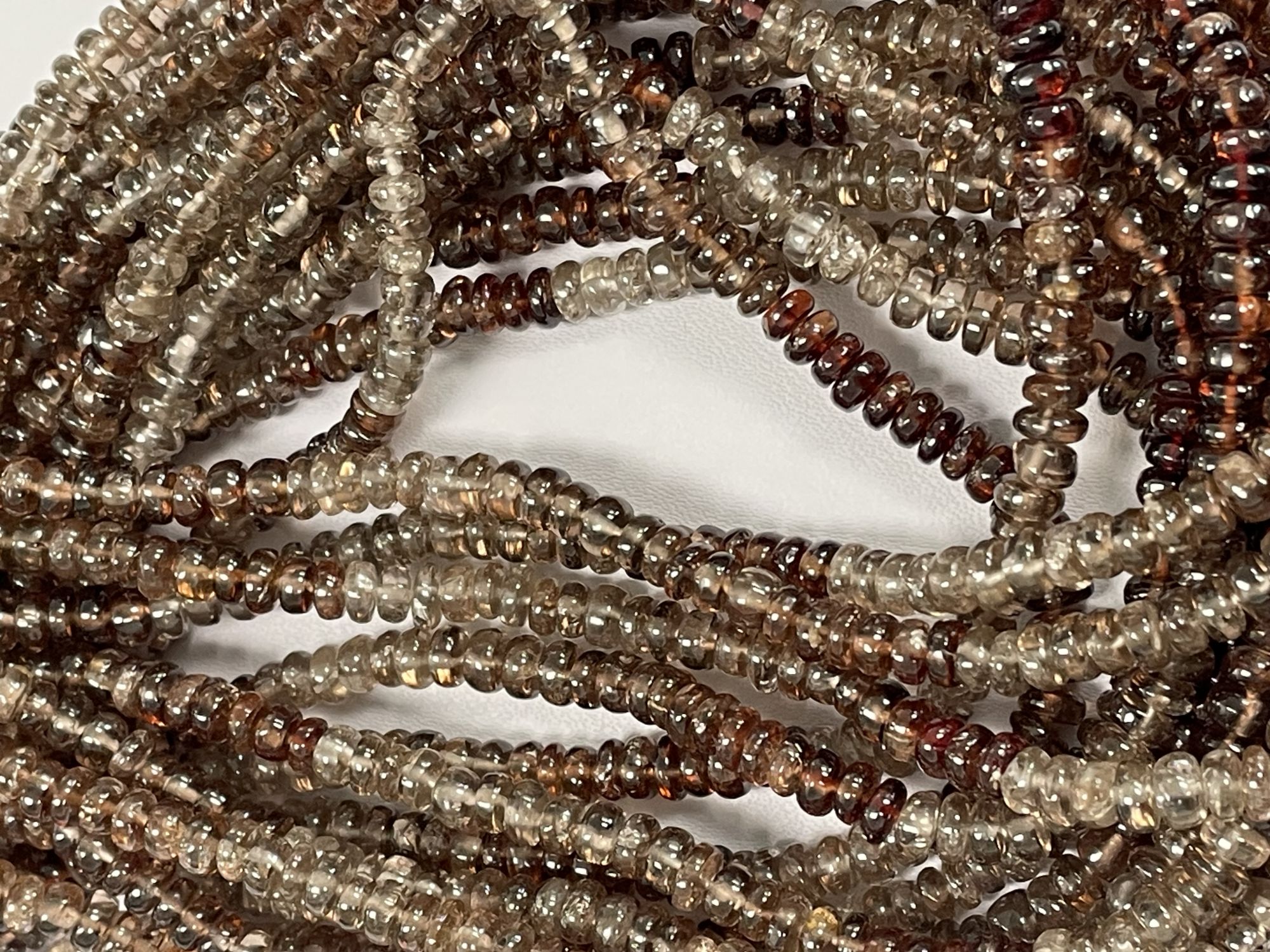 Shaded Brown Zircon Rondelle Smooth