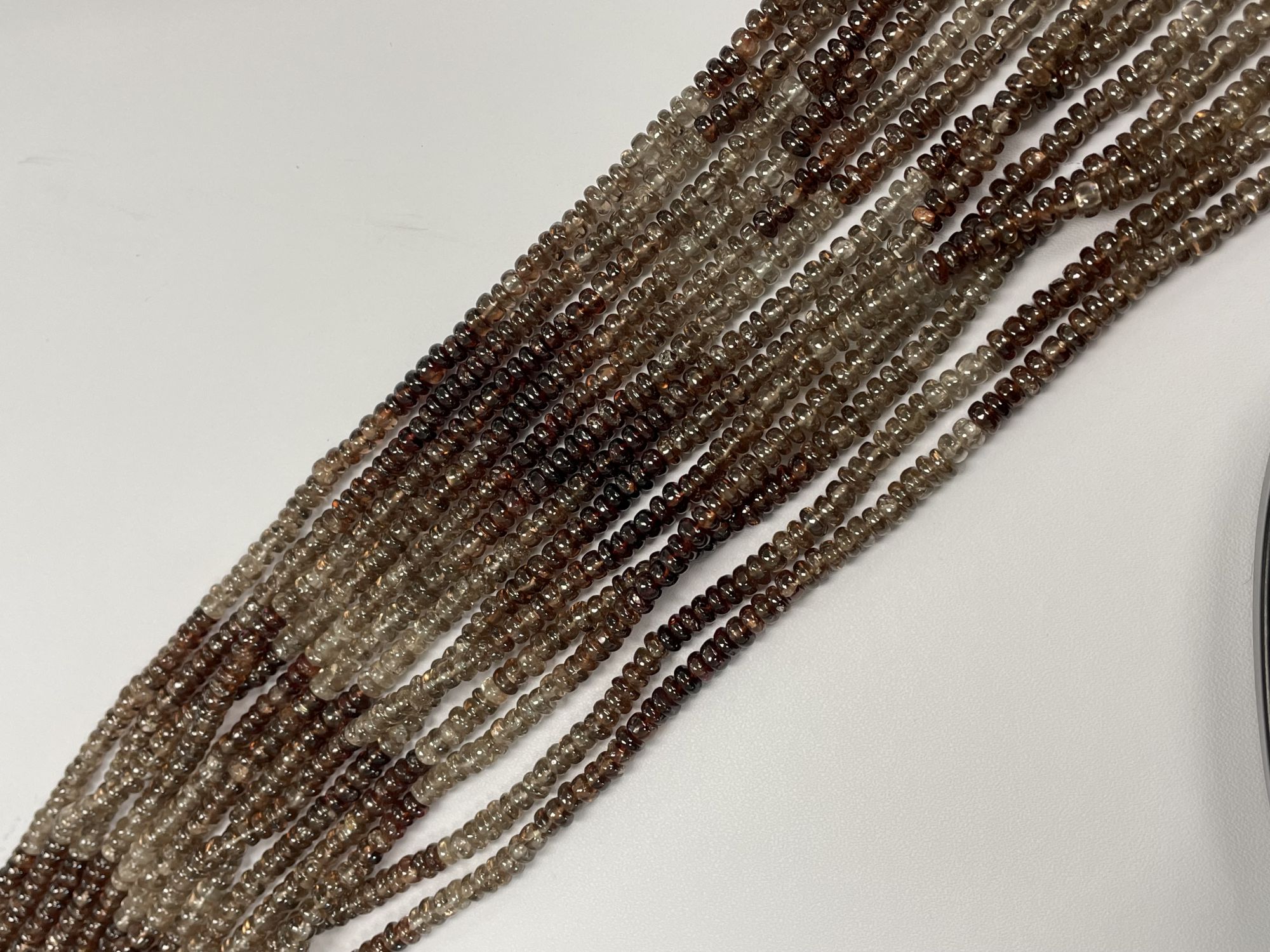 Shaded Brown Zircon Rondelle Smooth