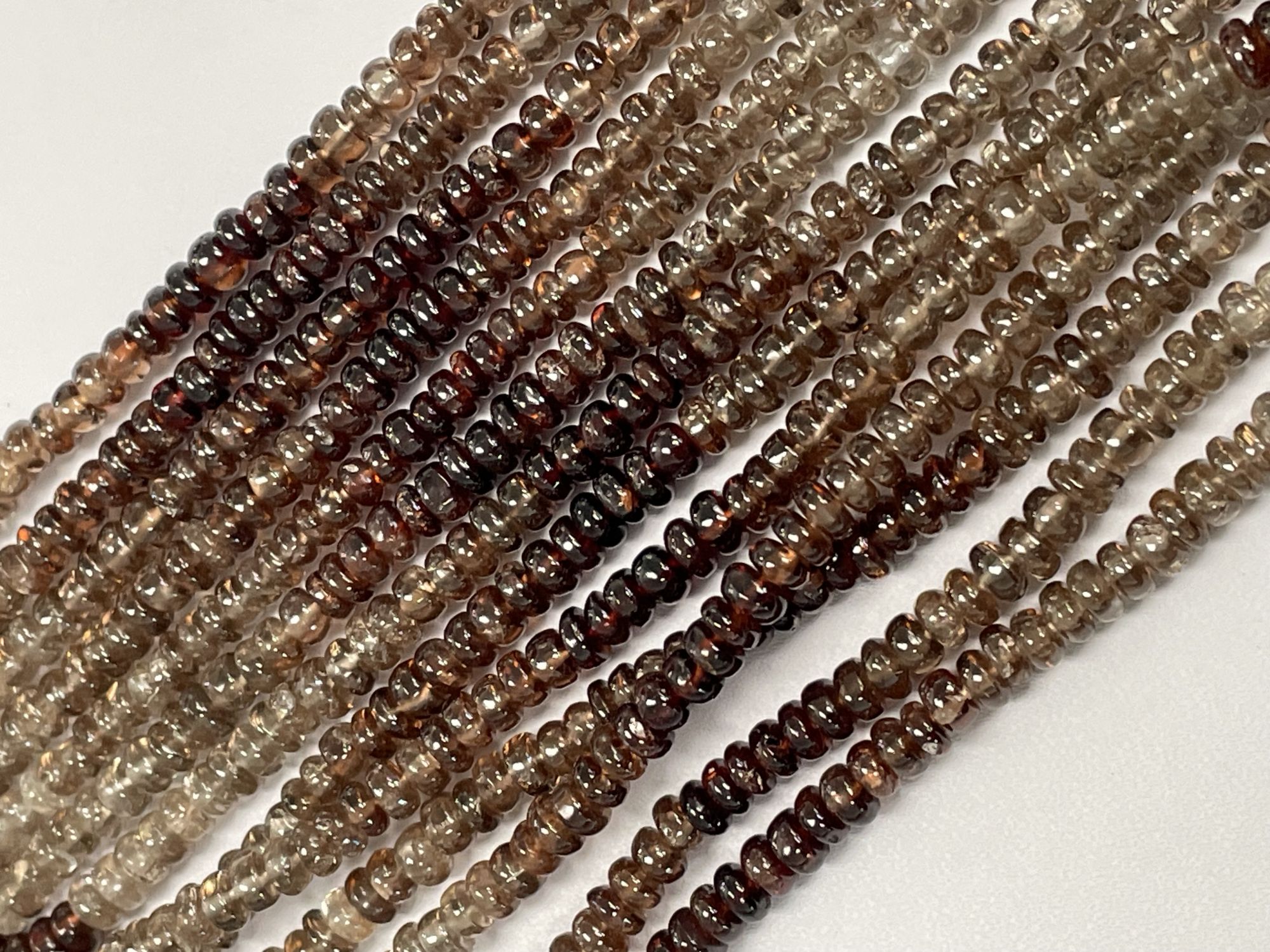 Shaded Brown Zircon Rondelle Smooth