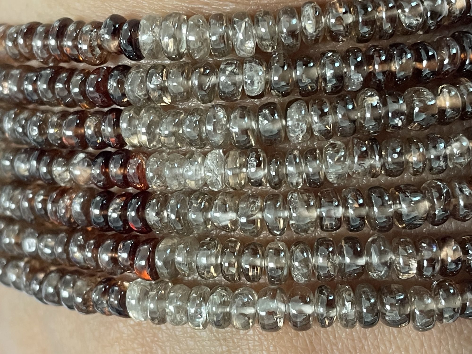 Shaded Brown Zircon Rondelle Smooth