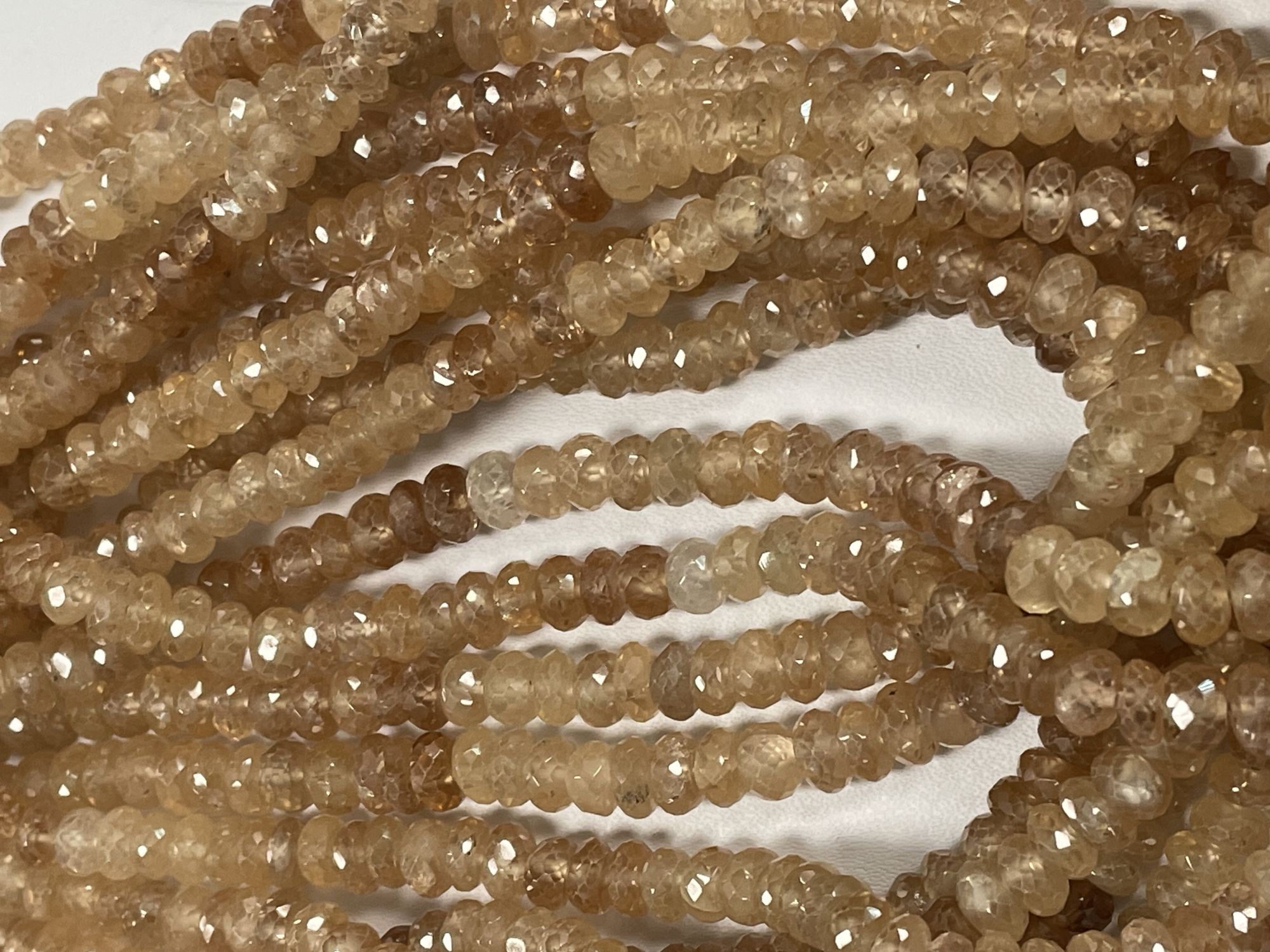 Shaded Brown Zircon Rondelle Faceted