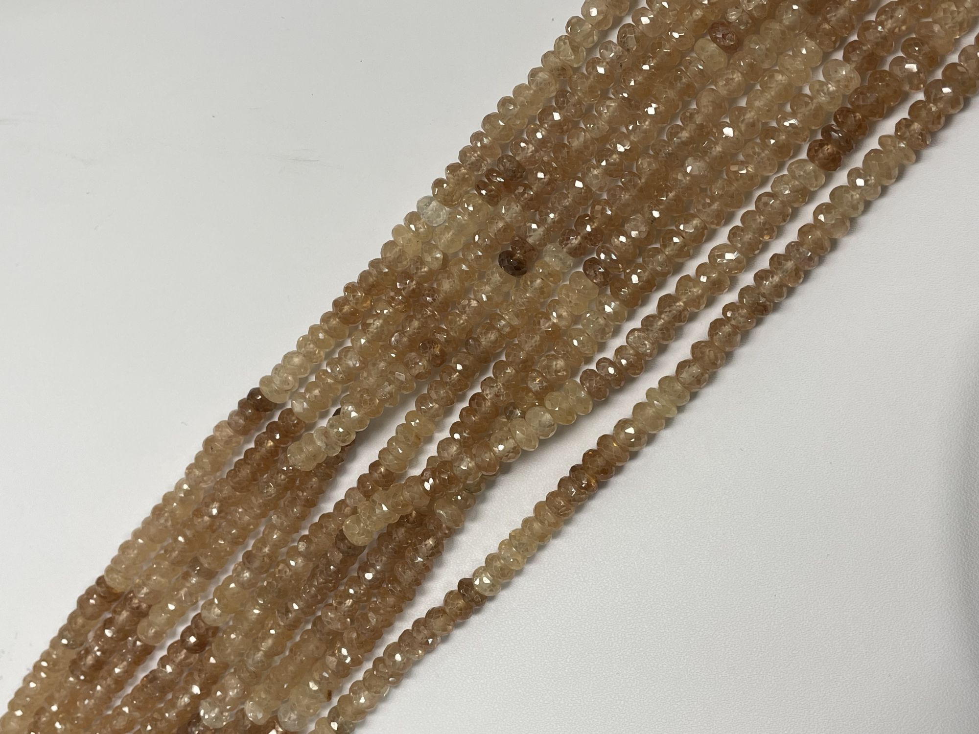 Shaded Brown Zircon Rondelle Faceted