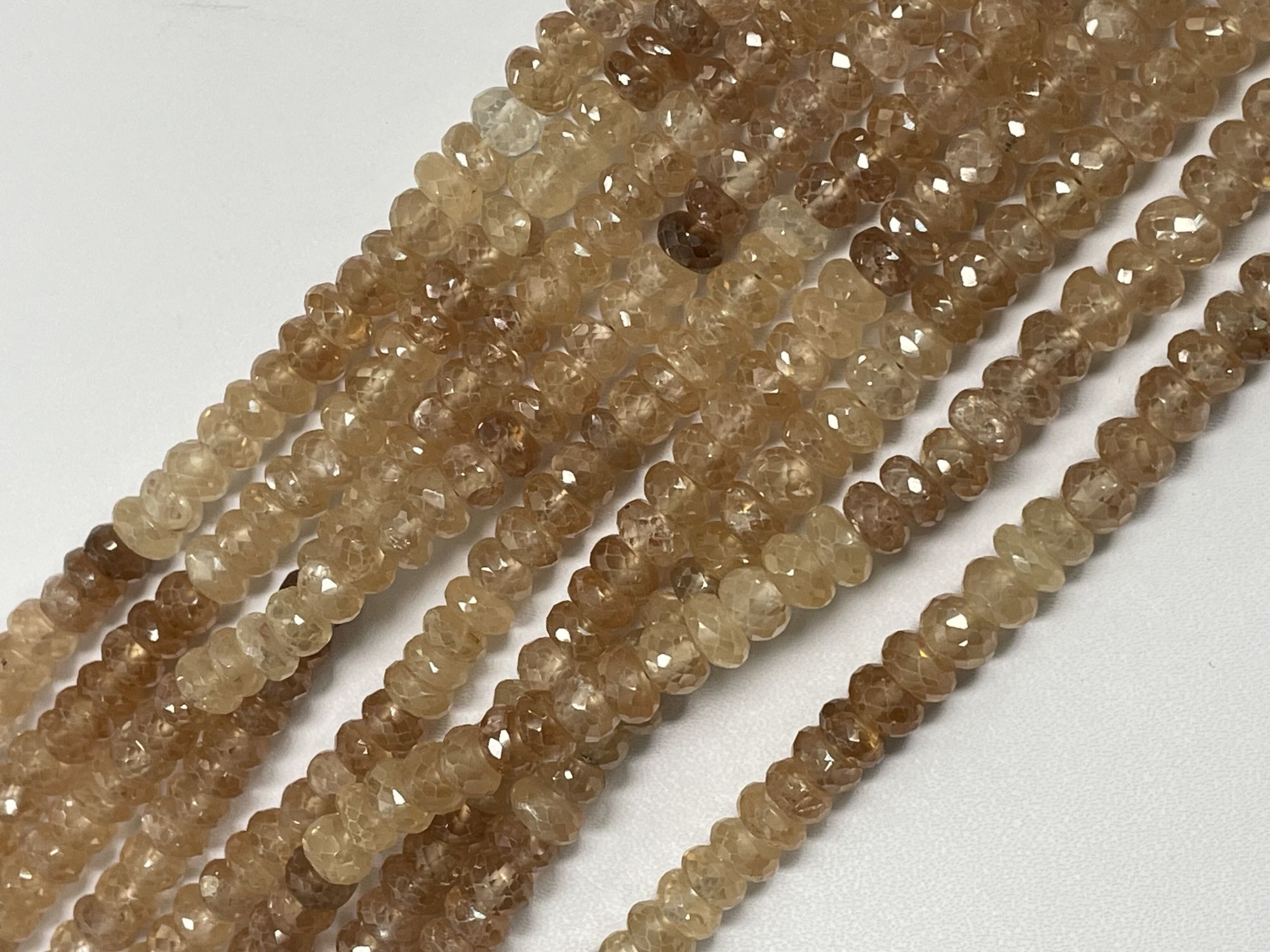 Shaded Brown Zircon Rondelle Faceted