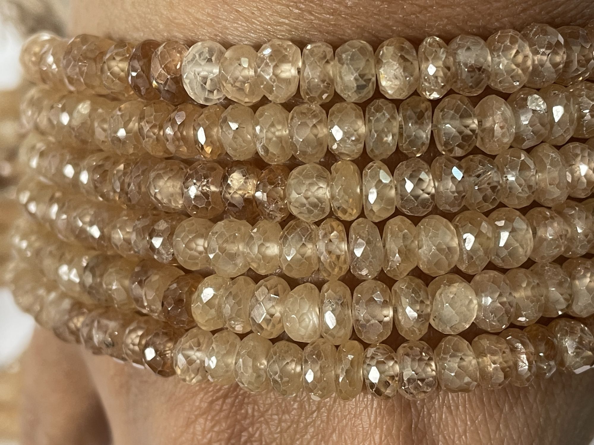 Shaded Brown Zircon Rondelle Faceted