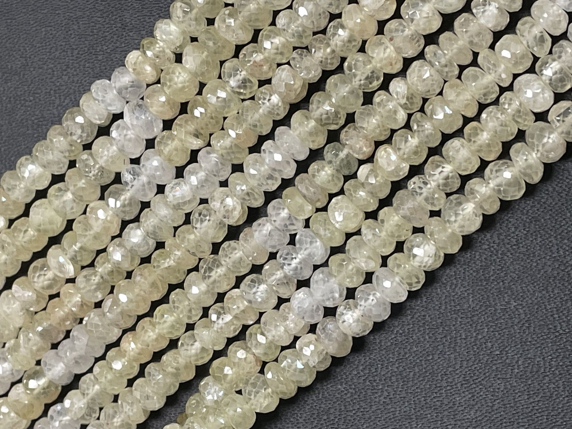 Shaded Yellow Zircon Rondelle Faceted