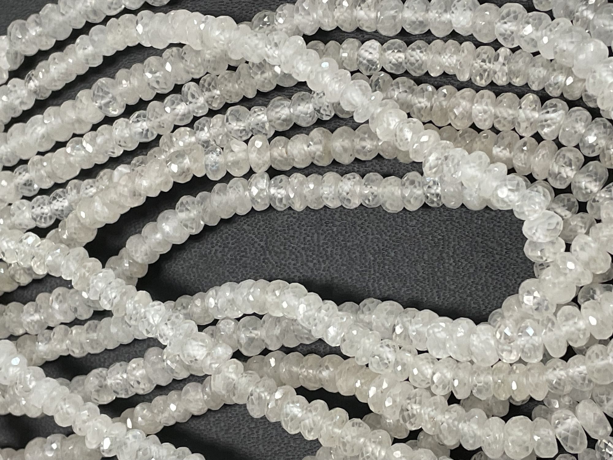 White Zircon Rondelle Faceted