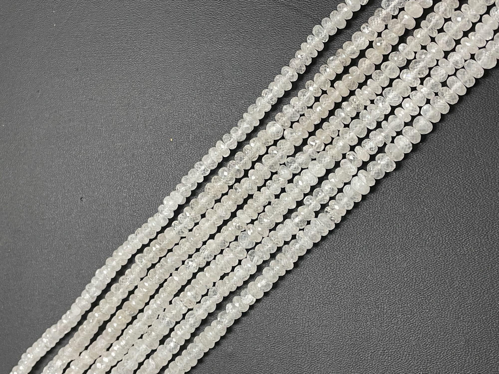 White Zircon Rondelle Faceted