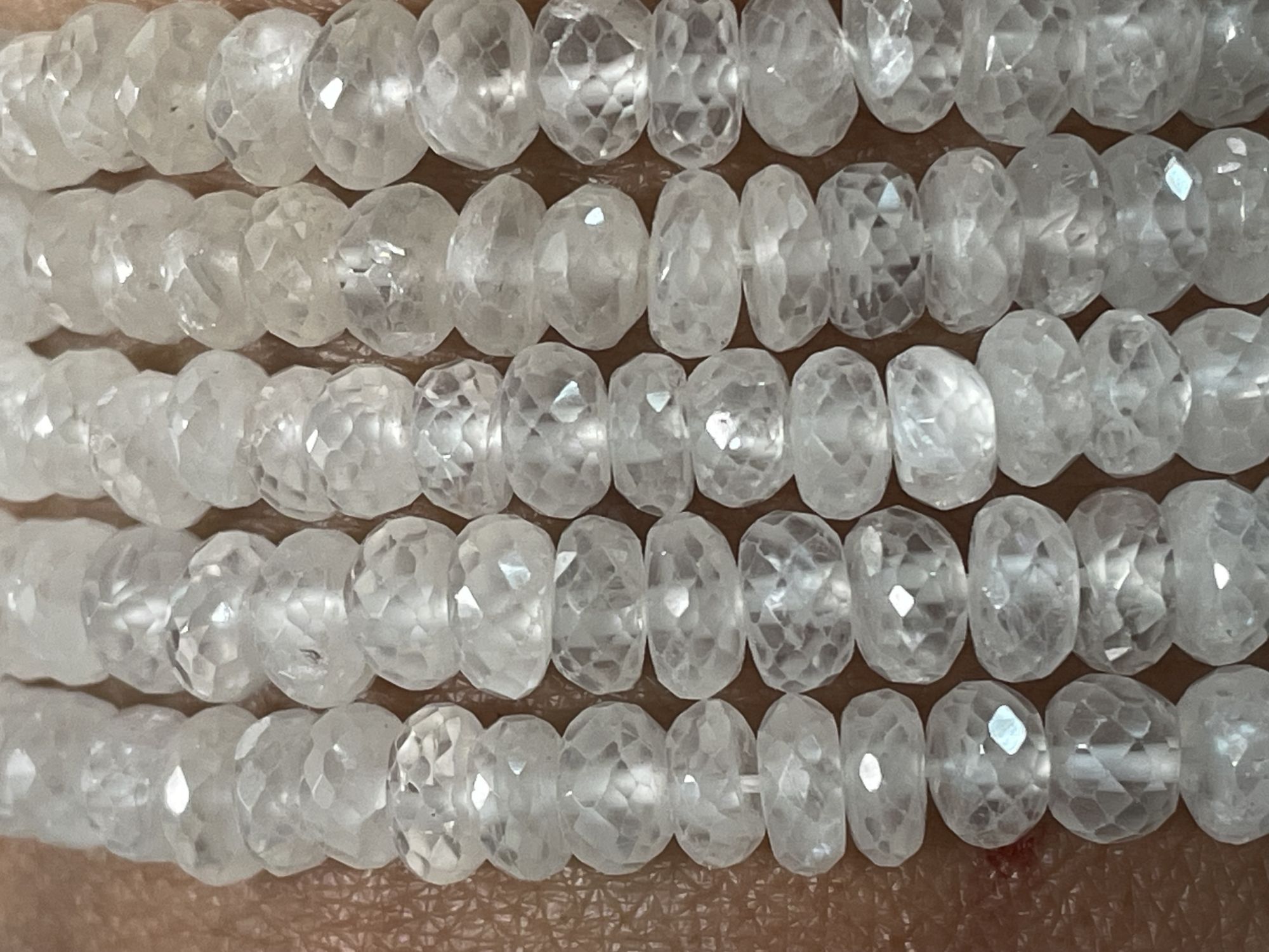 White Zircon Rondelle Faceted
