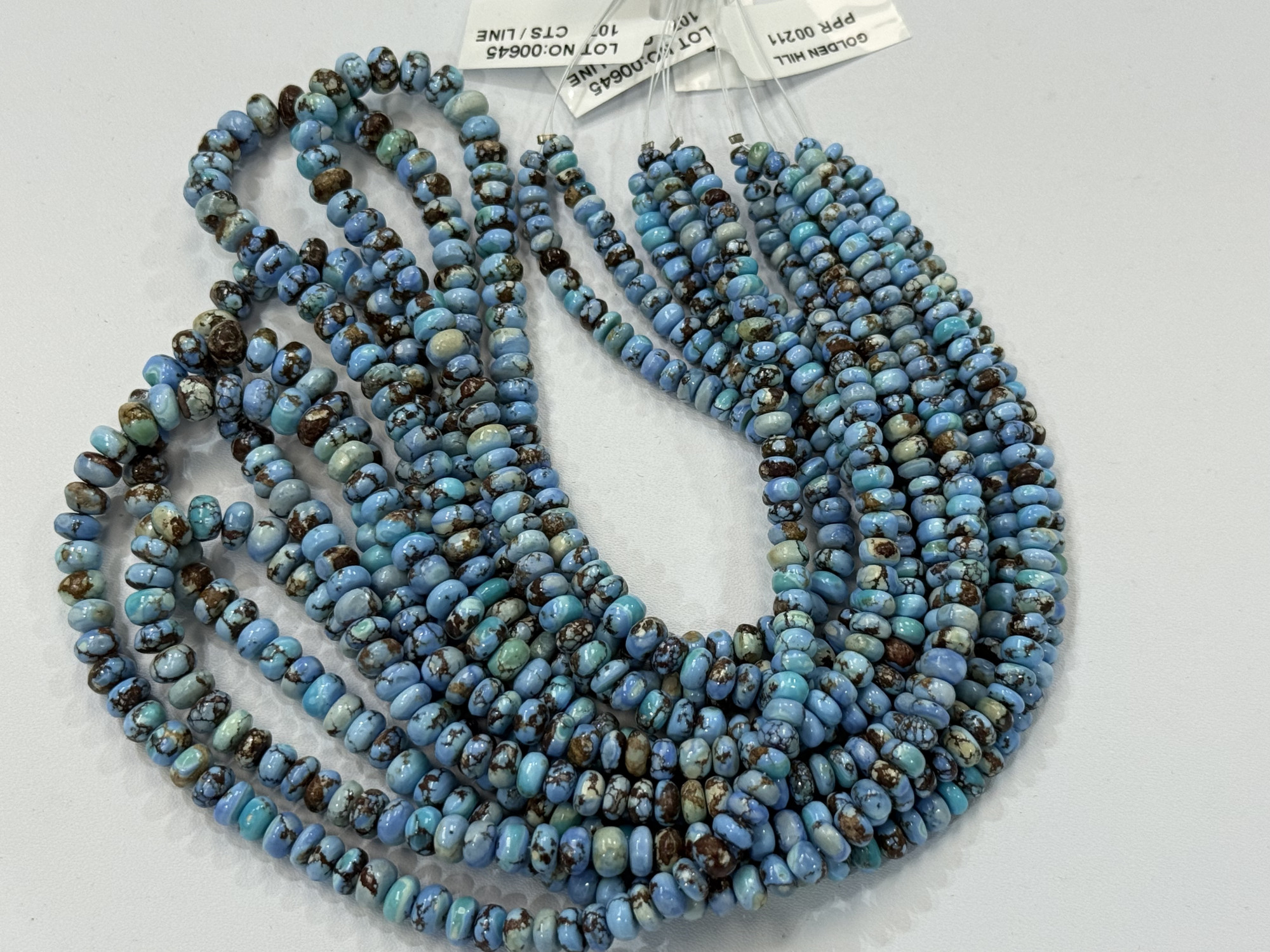 Golden Hills Turquoise Rondelle Smooth