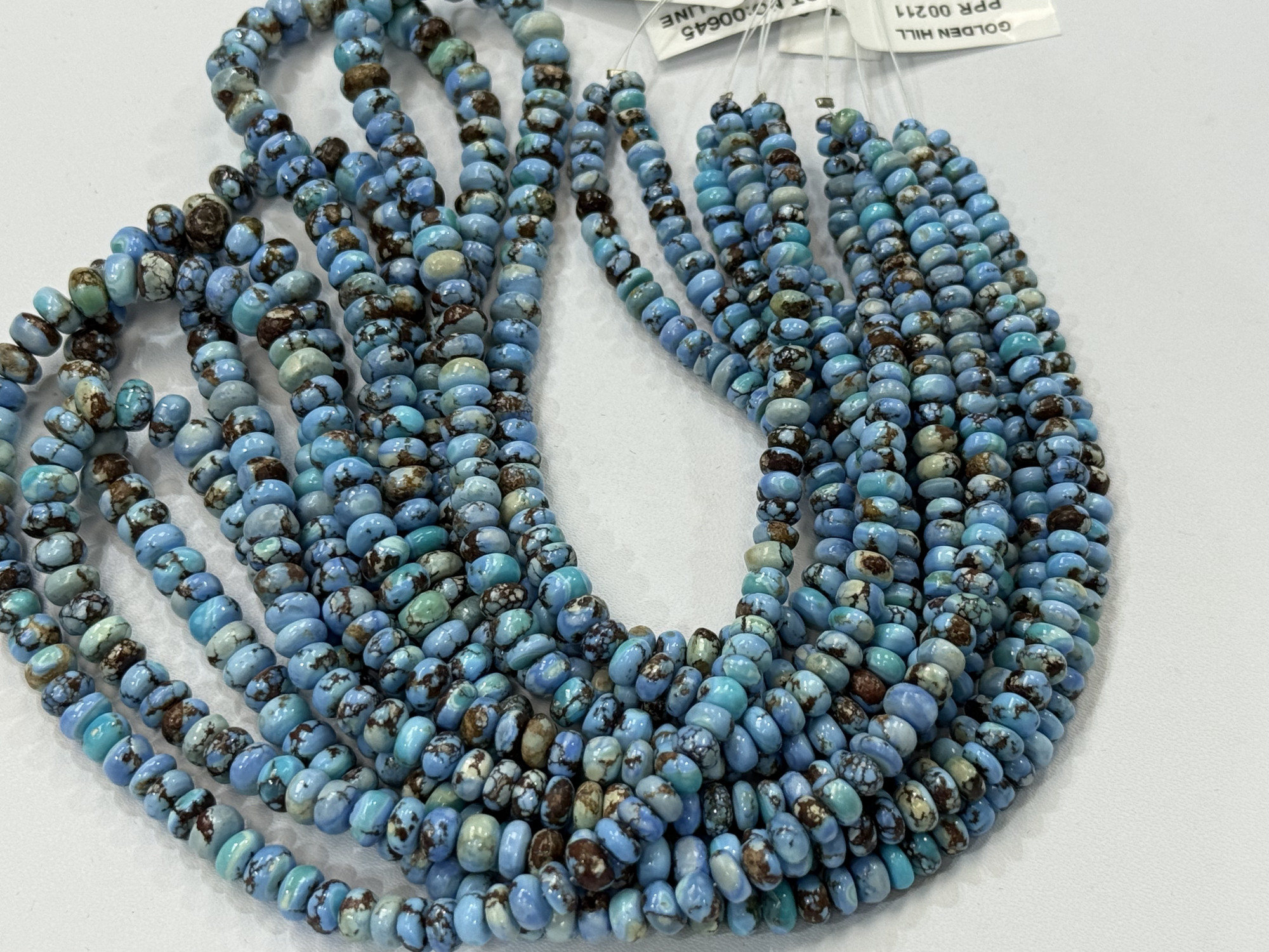 Golden Hills Turquoise Rondelle Smooth