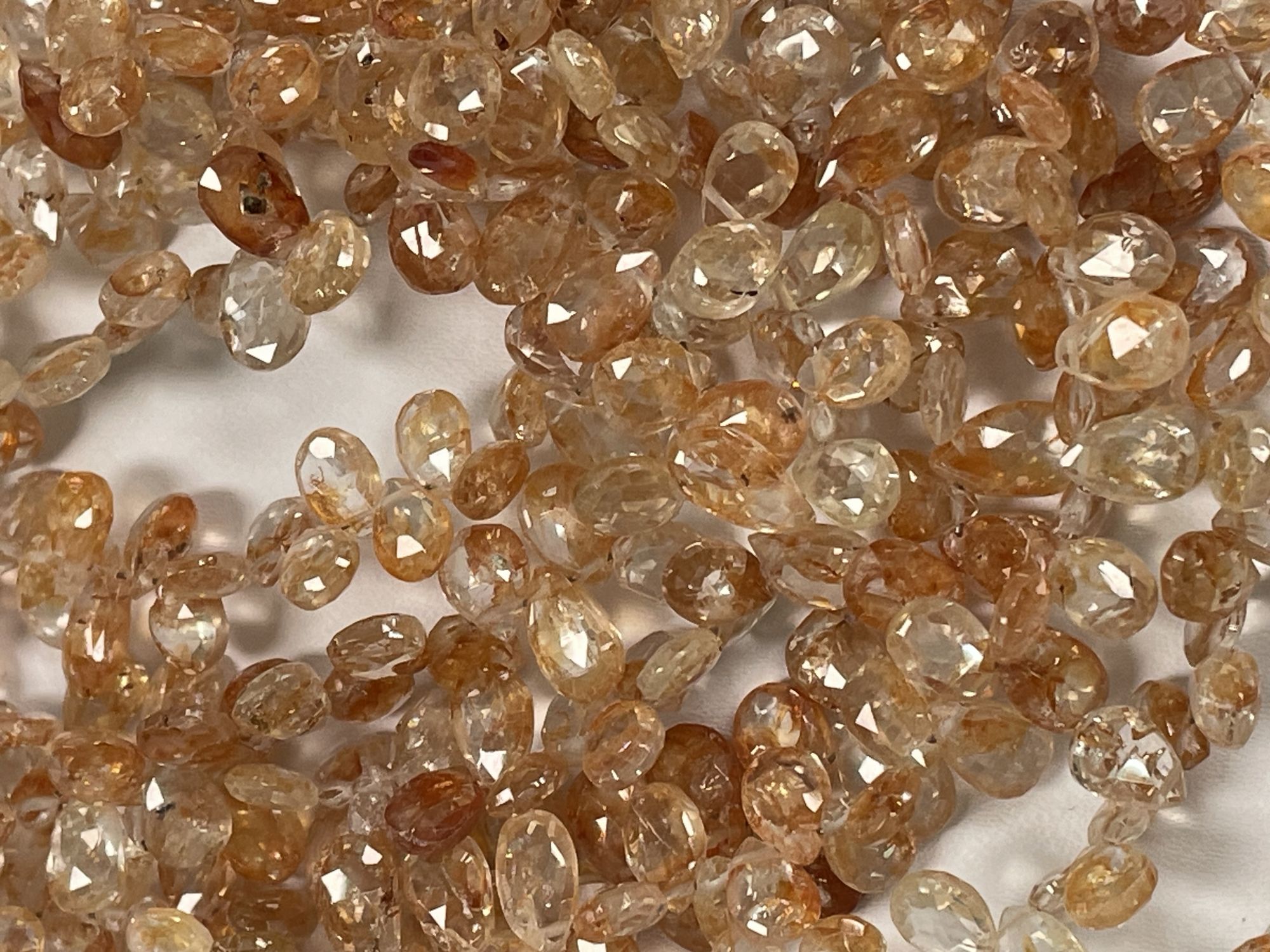 Orange Zircon Pear Faceted