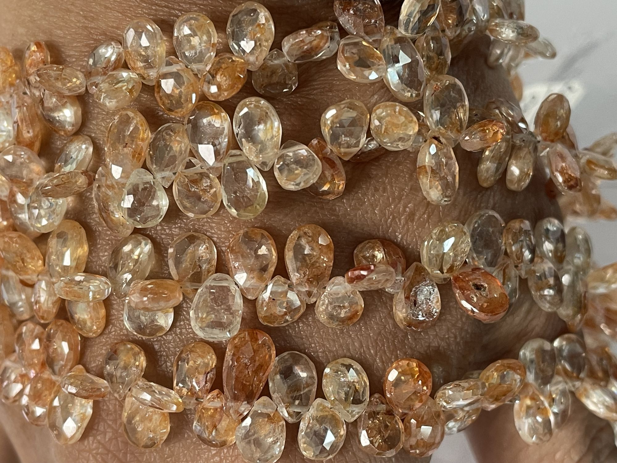 Orange Zircon Pear Faceted